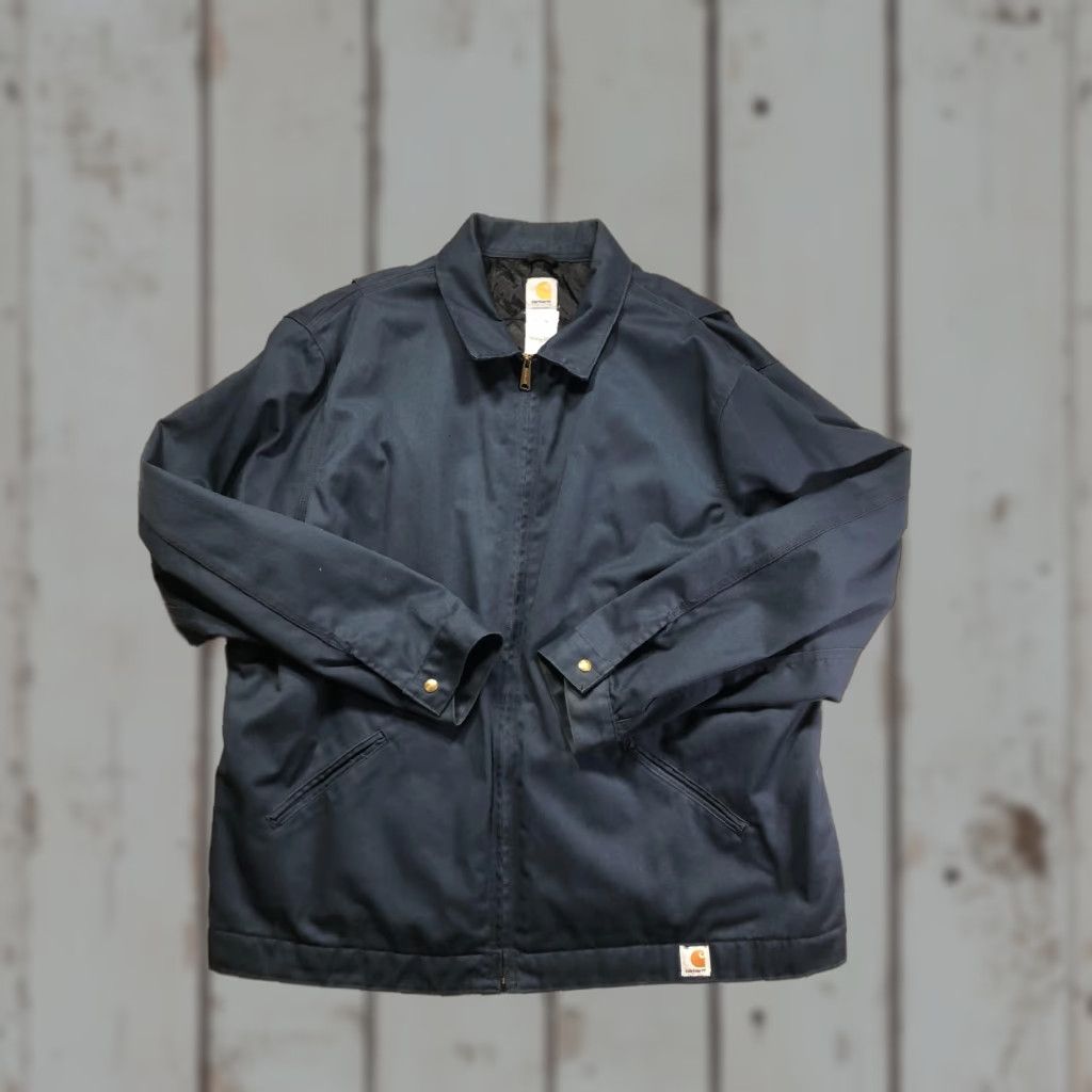 Carhartt Carhartt Jacket Mens 3XLT Blue Canvas Quilted Lined Full Zip J293 NVY Size US XXL / EU 58 / 5 - 1 Thumbnail