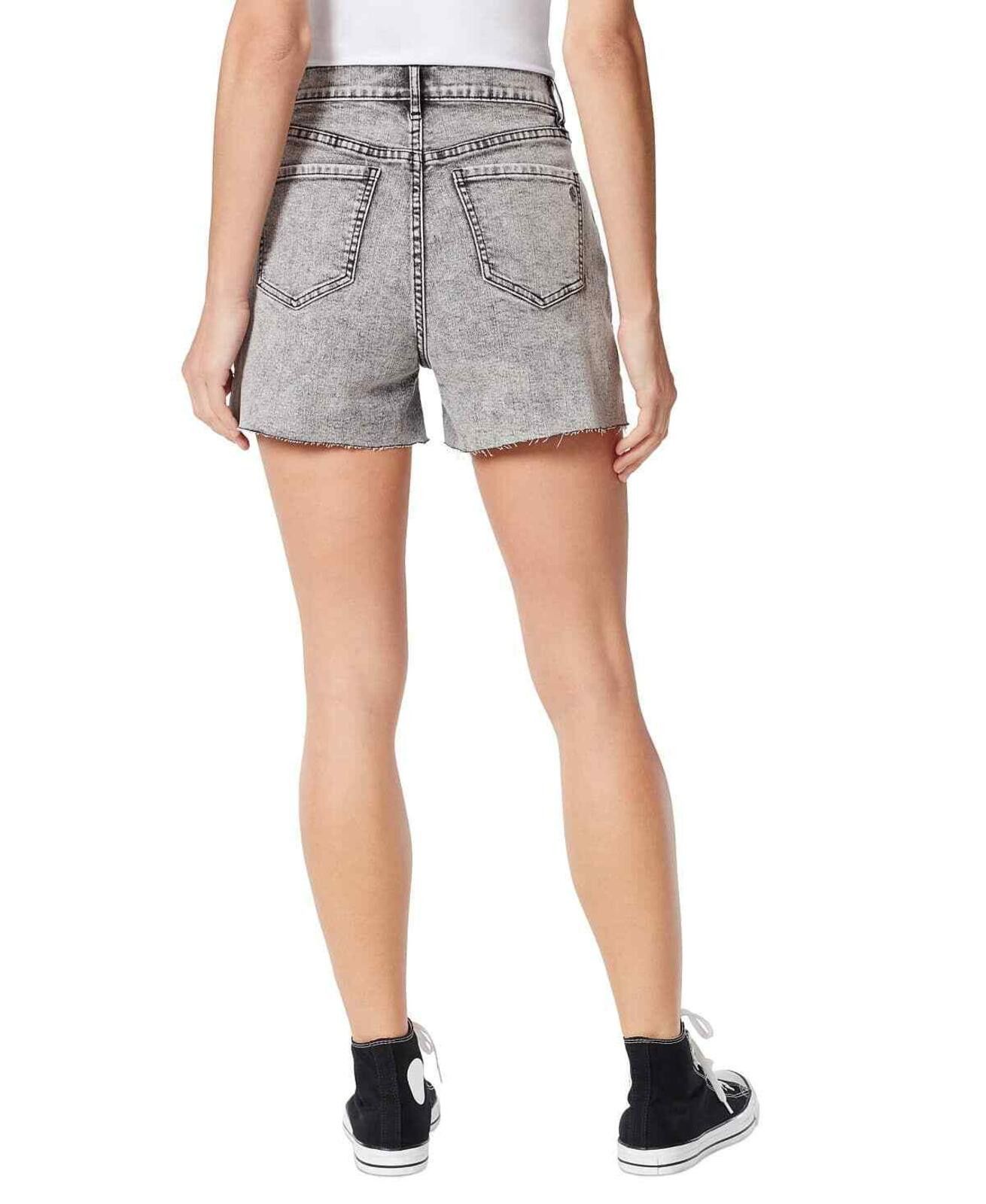 Other Frayed Denim Women's Grey High Rise Denim Shorts - 25 - Grey Size 25" / US 0 / IT 36 - 2 Thumbnail