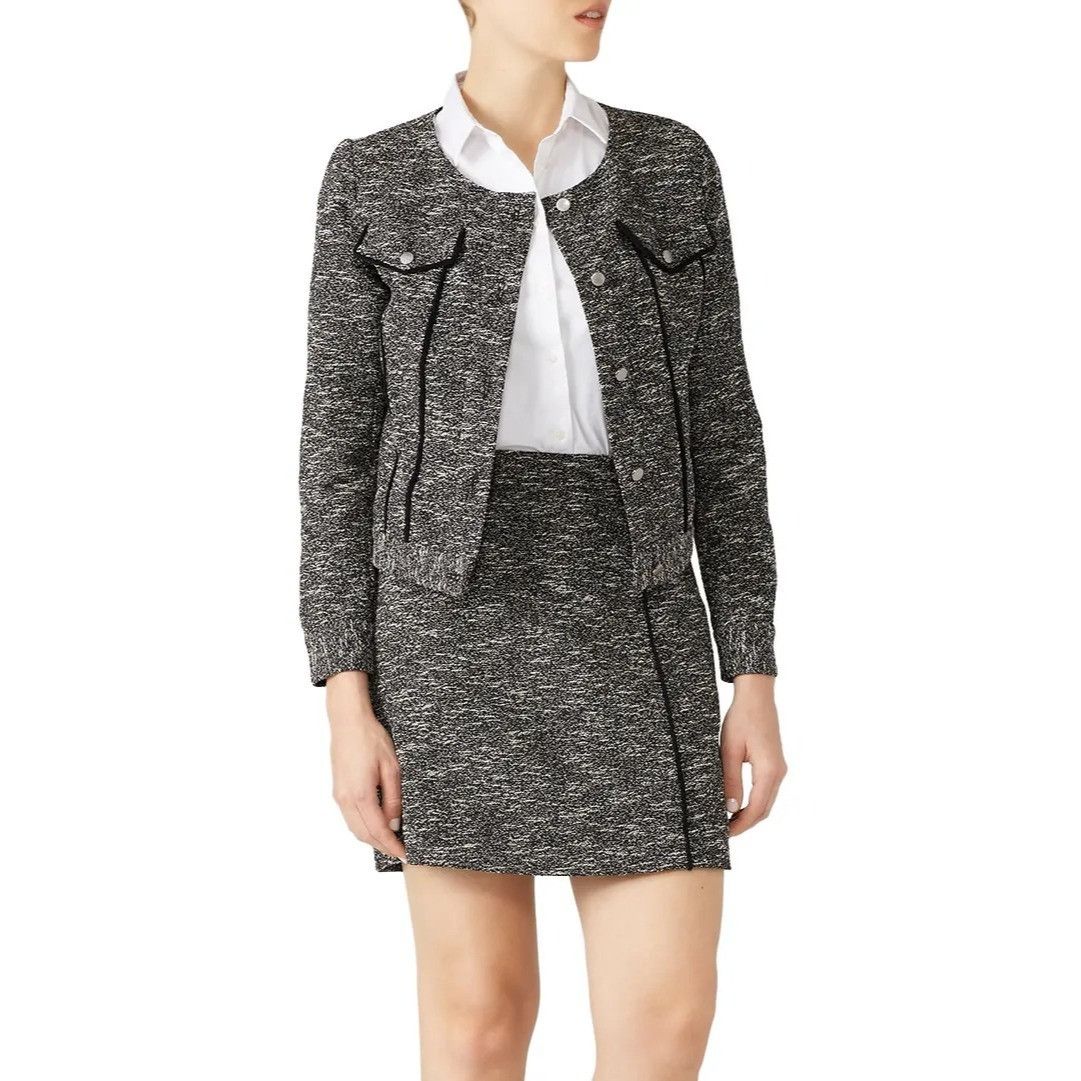 Designer Slate & Willow Black Designer Tweed Cropped Jacket Medium Size M / US 6-8 / IT 42-44 - 9 Thumbnail