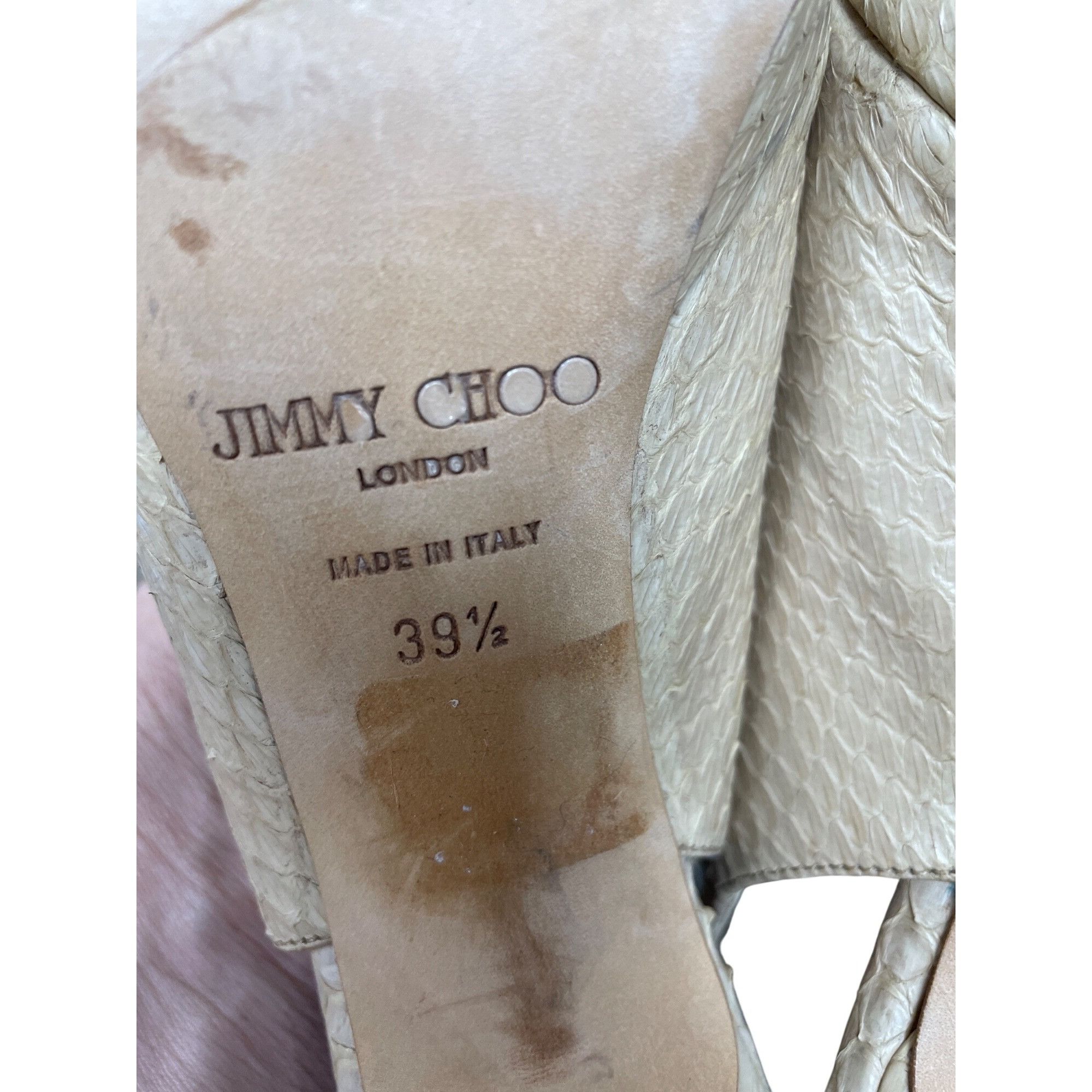 Jimmy Choo Jimmy Choo London womens beige snakeskin slingback leather 4 Size US 9.5 / IT 39.5 - 12 Thumbnail