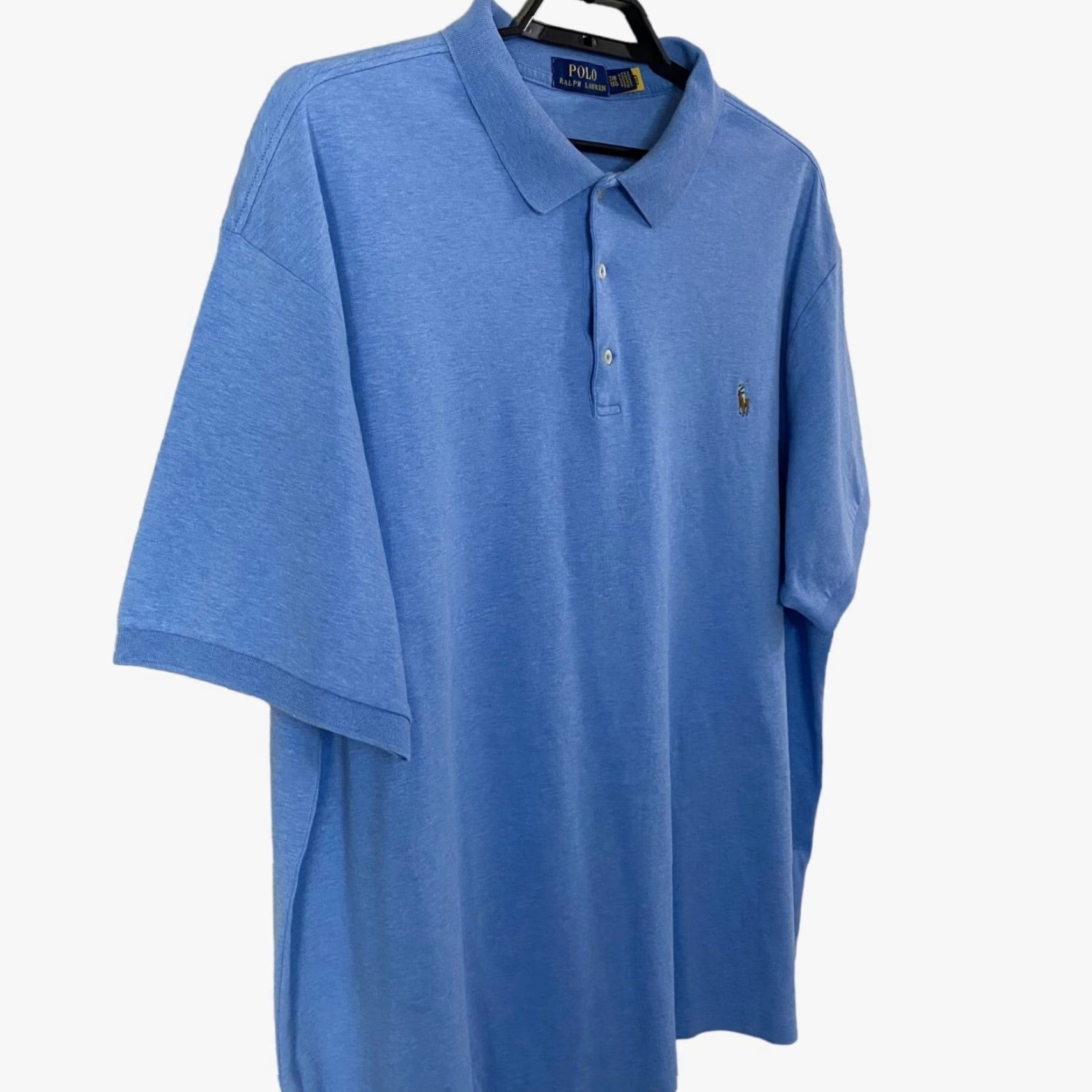 Ralph Lauren Polo Ralph Lauren Polo Shirt Big & Tall Soft Cotton Light Blue Men's 2XB Size 2X Blue Polo Shirt Mens Big & Tall Cotton Polo Light Blue 2XB Size US XXL / EU 58 / 5 - 4 Thumbnail