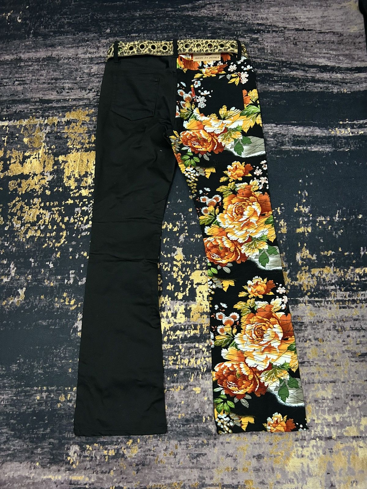 Japanese Brand Japanese Brand Glamdy Flower Motive Restructure Flare Pants Size US 32 / EU 48 - 1 Thumbnail