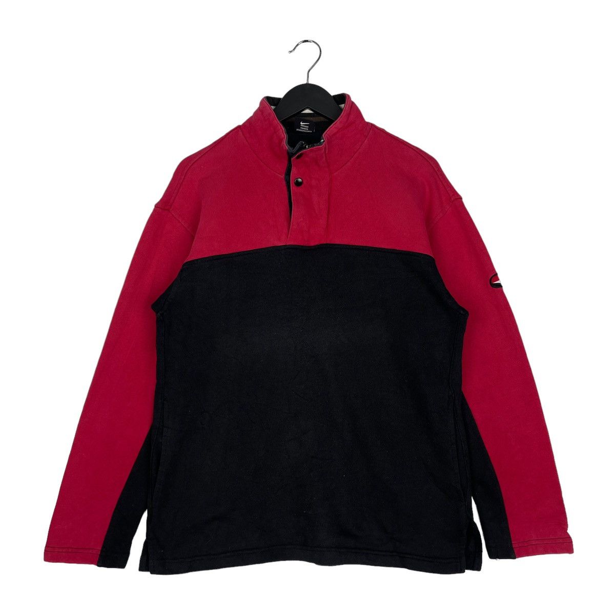 Nike × Vintage Vintage Nike Embroidered Botton Up Sweatshirt Turtleneck Size US S / EU 44-46 / 1 - 1 Thumbnail