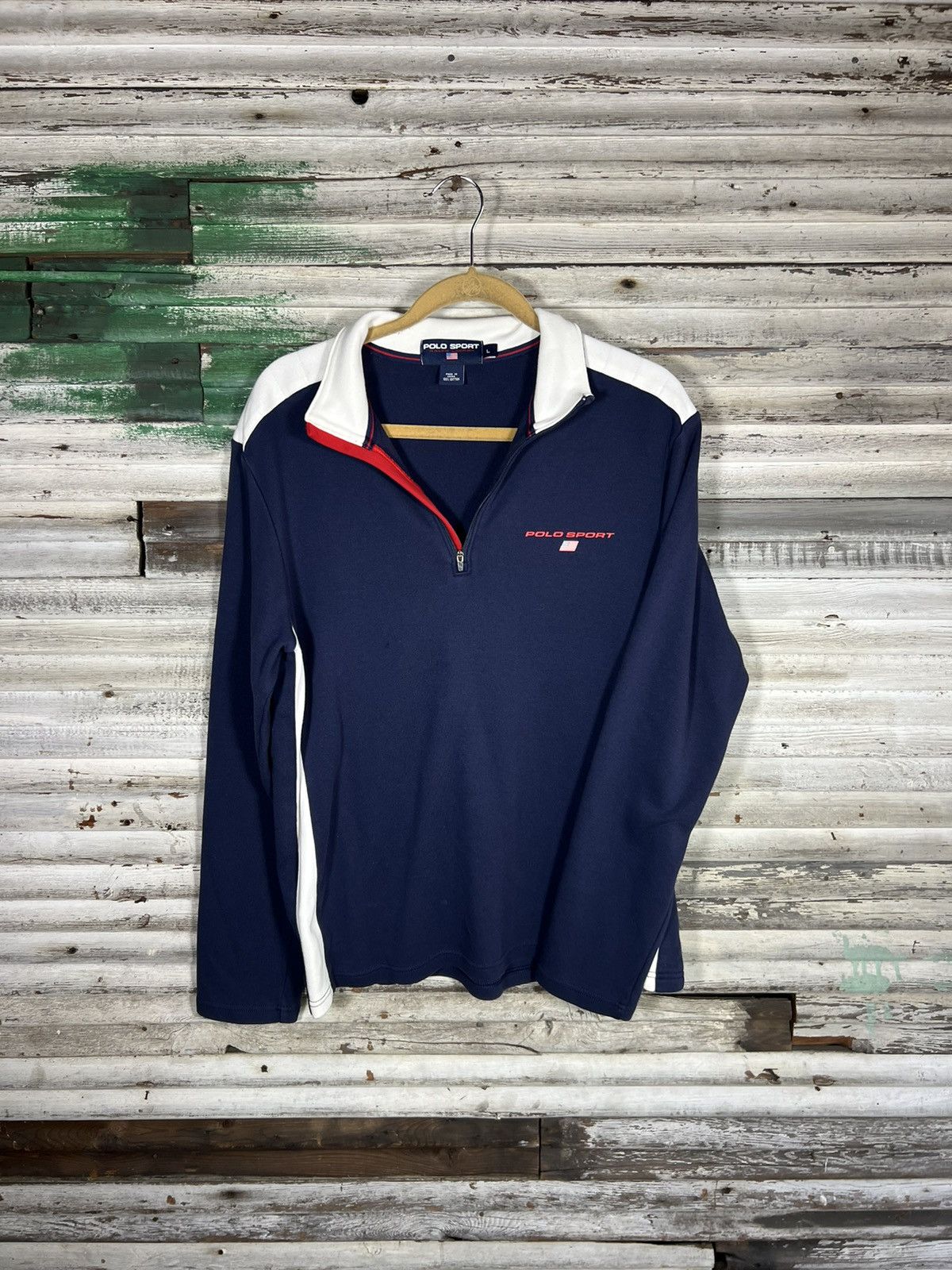 Polo Ralph Lauren × Vintage Vintage Polo Sport Track Jacket Size US L / EU 52-54 / 3 - 1 Thumbnail
