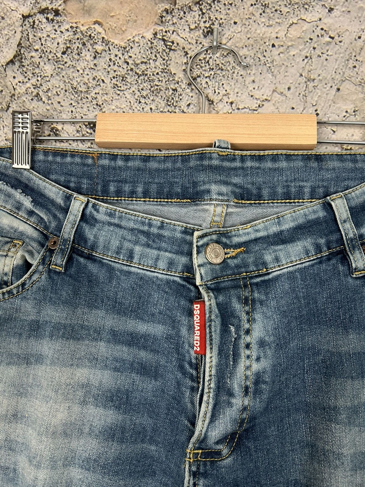 Vintage Dsquared2 Distressed Denim Pants Paint Y2K Punk