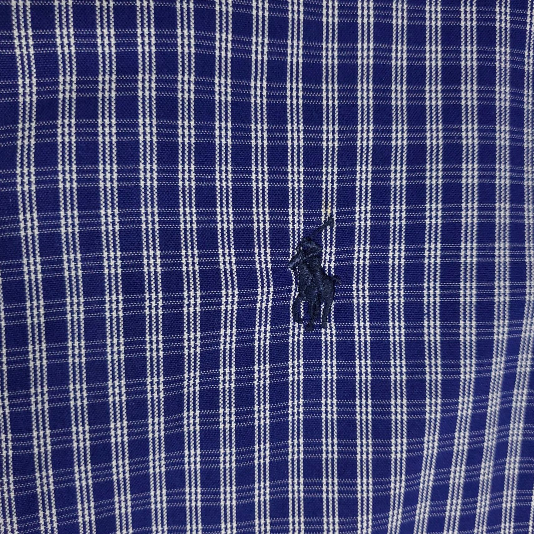 Ralph Lauren Ralph Lauren Dress Shirt Mens Size 15.5 Blue Plaid Button-Up Long Sleeve Classic Cotton Size 40R - 2 Thumbnail