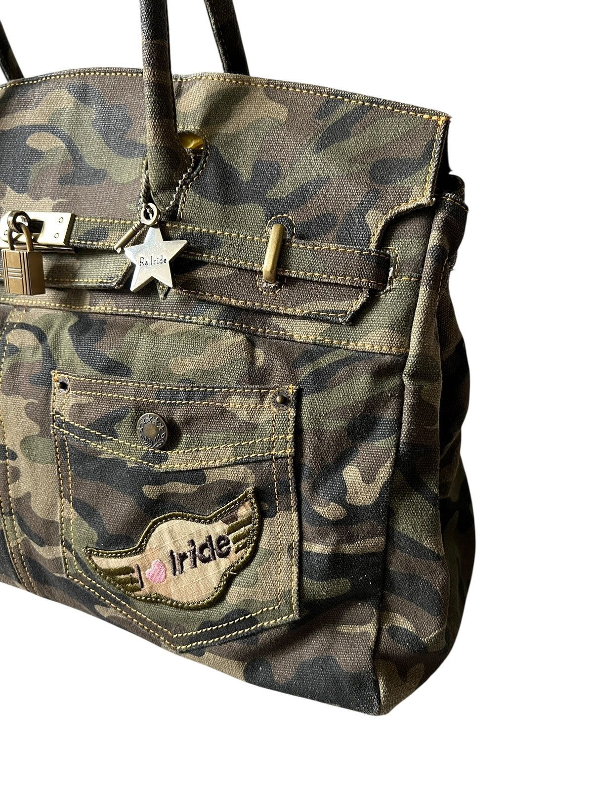 Japanese Brand 2000s Ra Iride 🇯🇵 Camouflage Birkin Bag Hermes Size ONE SIZE - 3 Thumbnail