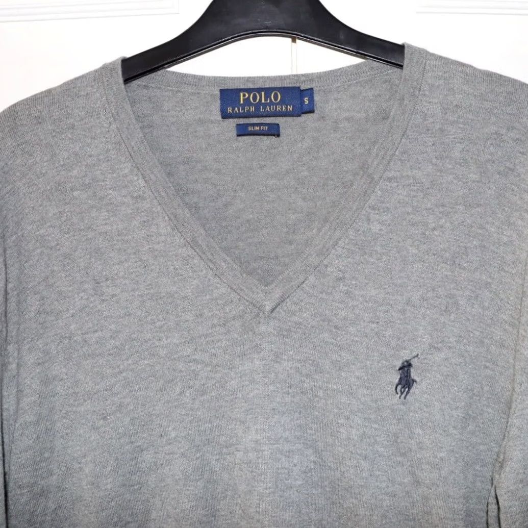 Polo Ralph Lauren Polo Ralph Lauren Top Mens S Jumper Slim Fit Grey Neck pullover Used Size US S / EU 44-46 / 1 - 3 Thumbnail