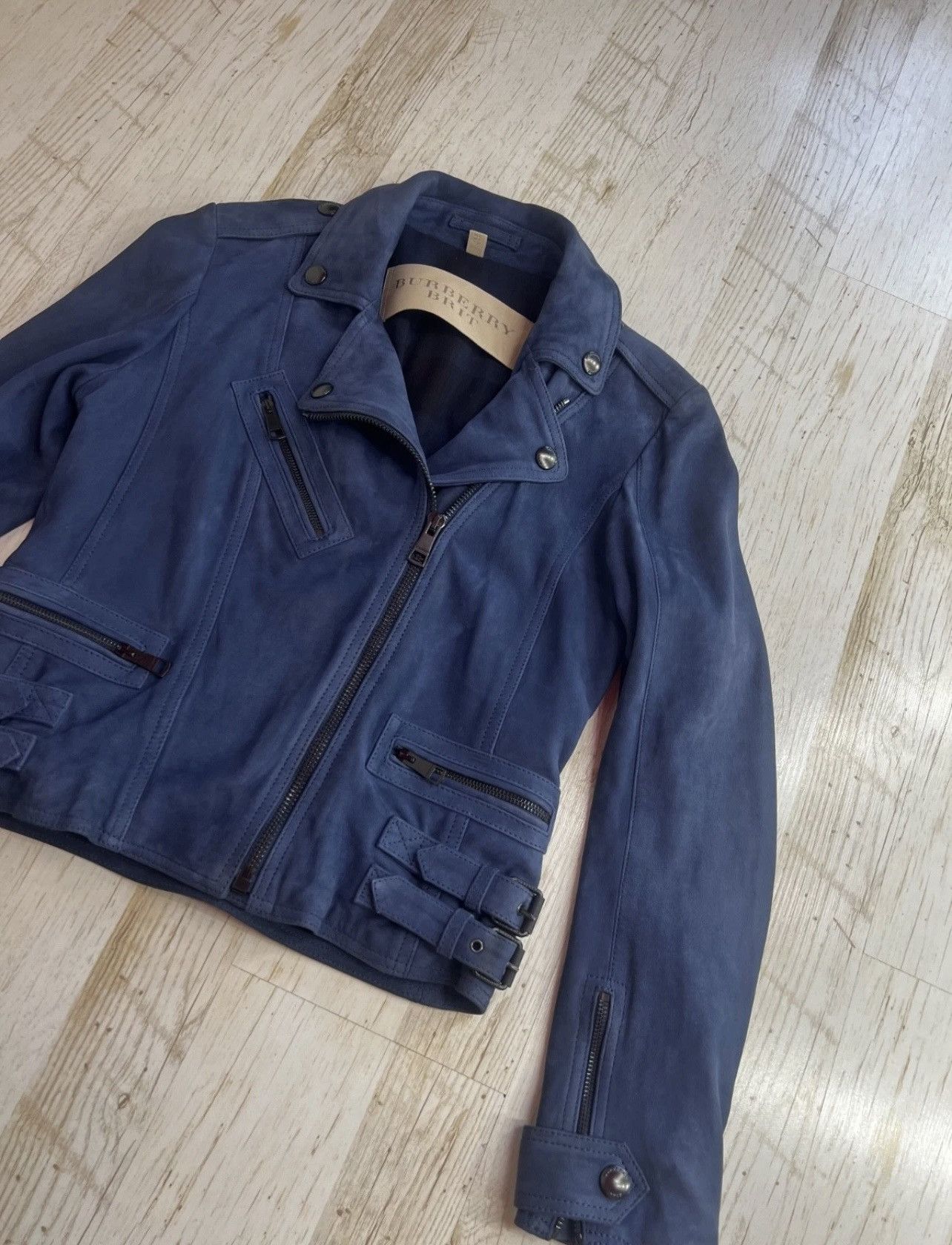 Burberry Burberry Brit Moto Biker Jacket Dark Navy Nappa Size M / US 6-8 / IT 42-44 - 7 Thumbnail