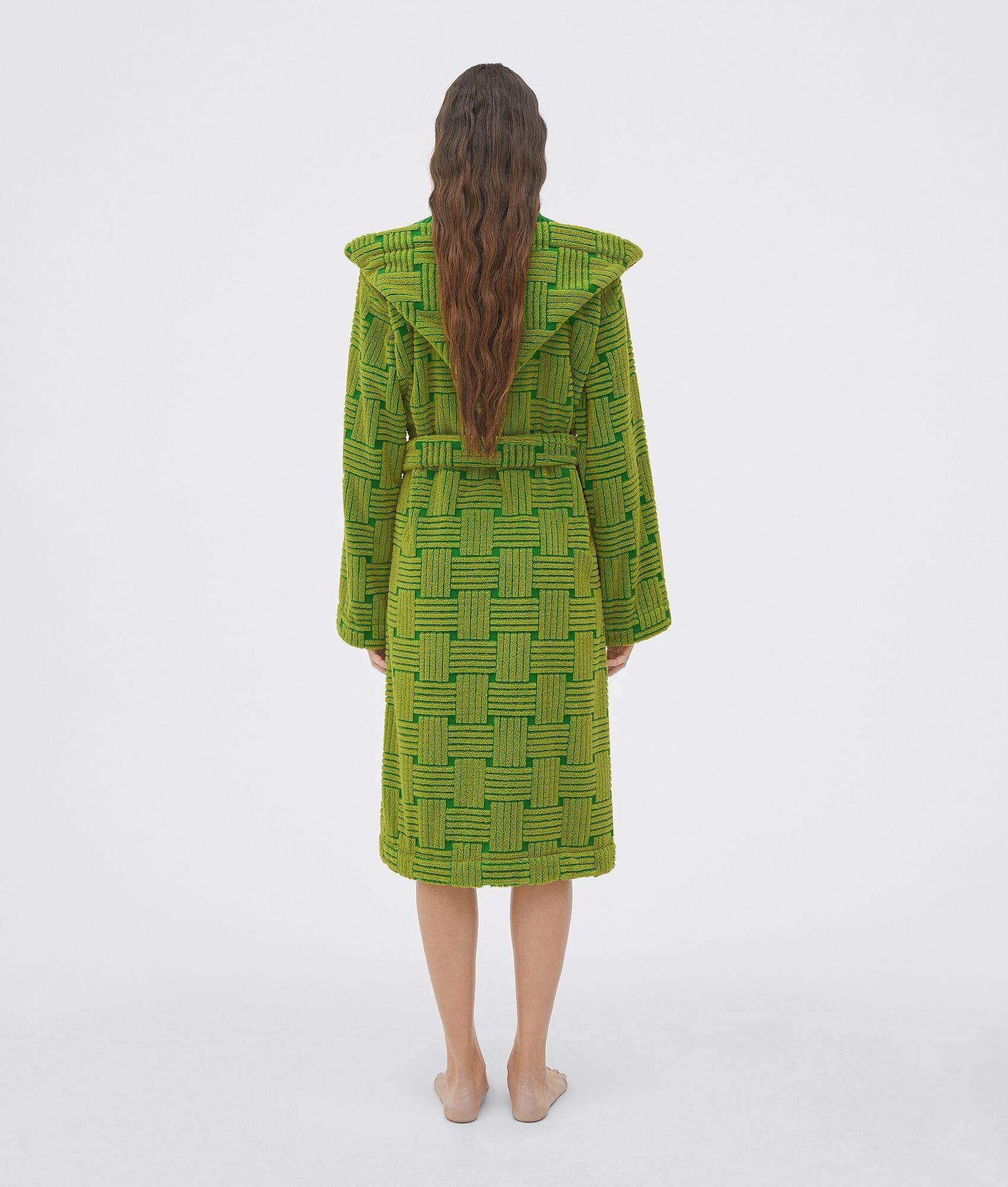 Bottega Veneta o1bcso1str0225 Intreccio Pattern Cotton Bathrobe Parakeet Size L / US 10 / IT 46 - 2 Thumbnail