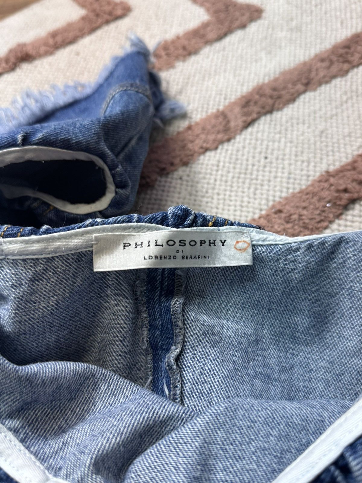 Philosophy di Lorenzo Serafini VINTAGE PHILOSOPHY DI LORENZO SERAFINI RUSHES DENIM CROP TOP Size XS / US 0-2 / IT 36-38 - 4 Thumbnail