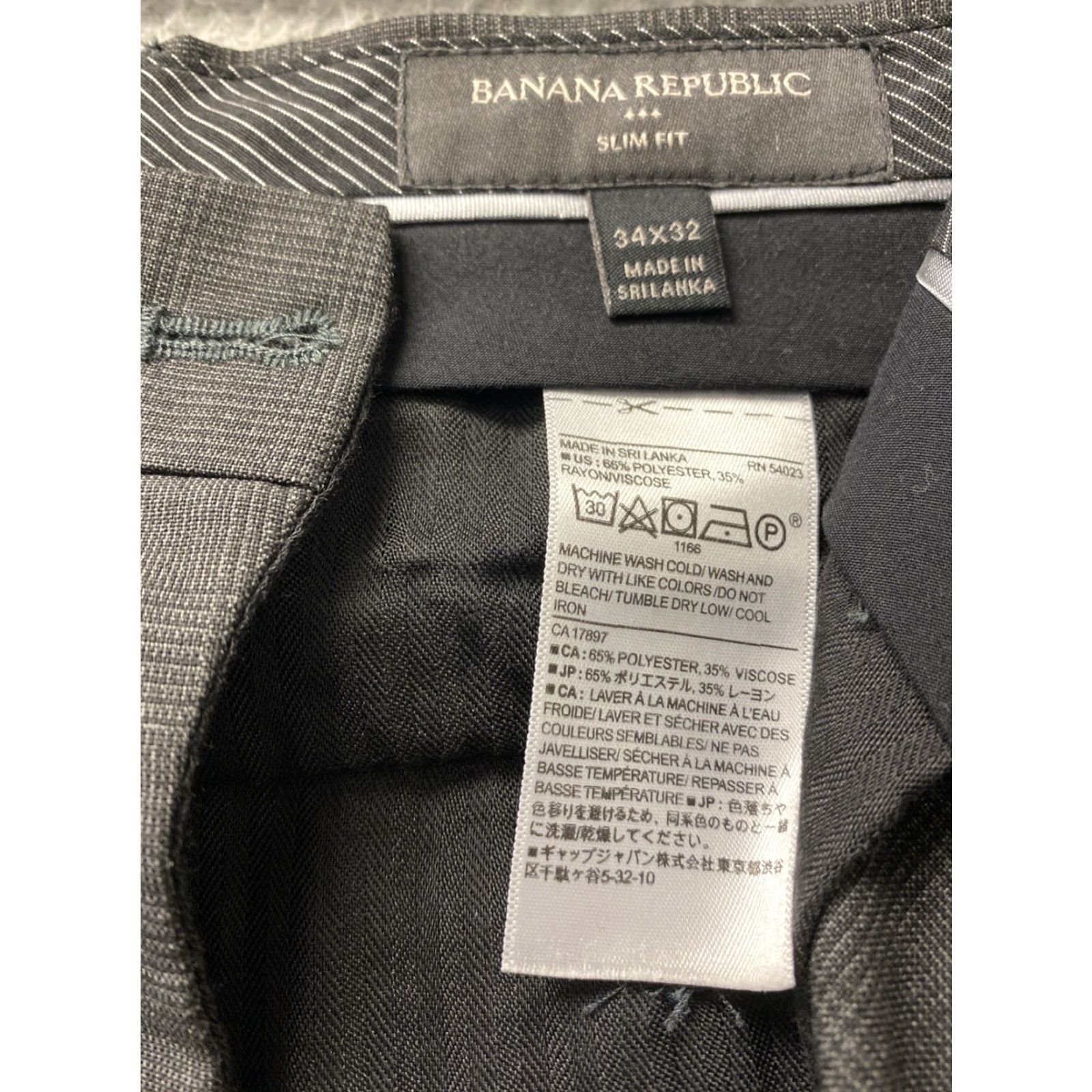 Banana Republic Banana Republic Dress Pants Mens 34x34 Gray Glenn Plaid /0345 Slim Fit Chino Straight Leg Casual Spring Summer Size US 34 / EU 50 - 6 Thumbnail