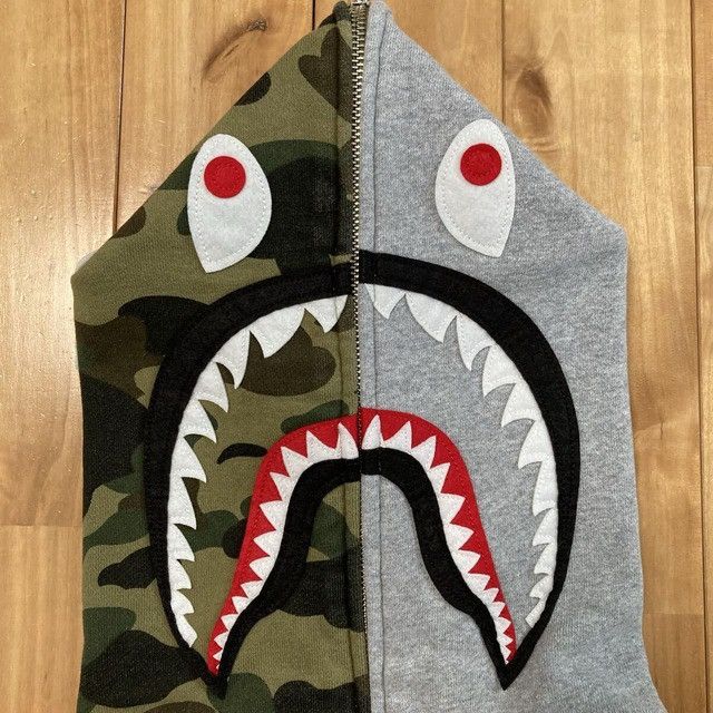 Bape BAPE Gray x 1st camo green Separate Shark Full Zip Hoodie Size US M / EU 48-50 / 2 - 4 Thumbnail