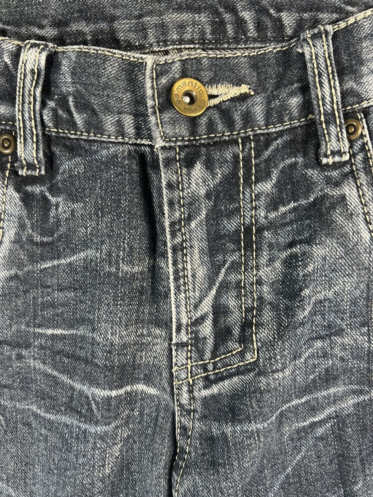 semanticdesign SemanticDesign Washed Whiskered Lightning Distress Punk Jean Size US 32 / EU 48 - 3 Thumbnail