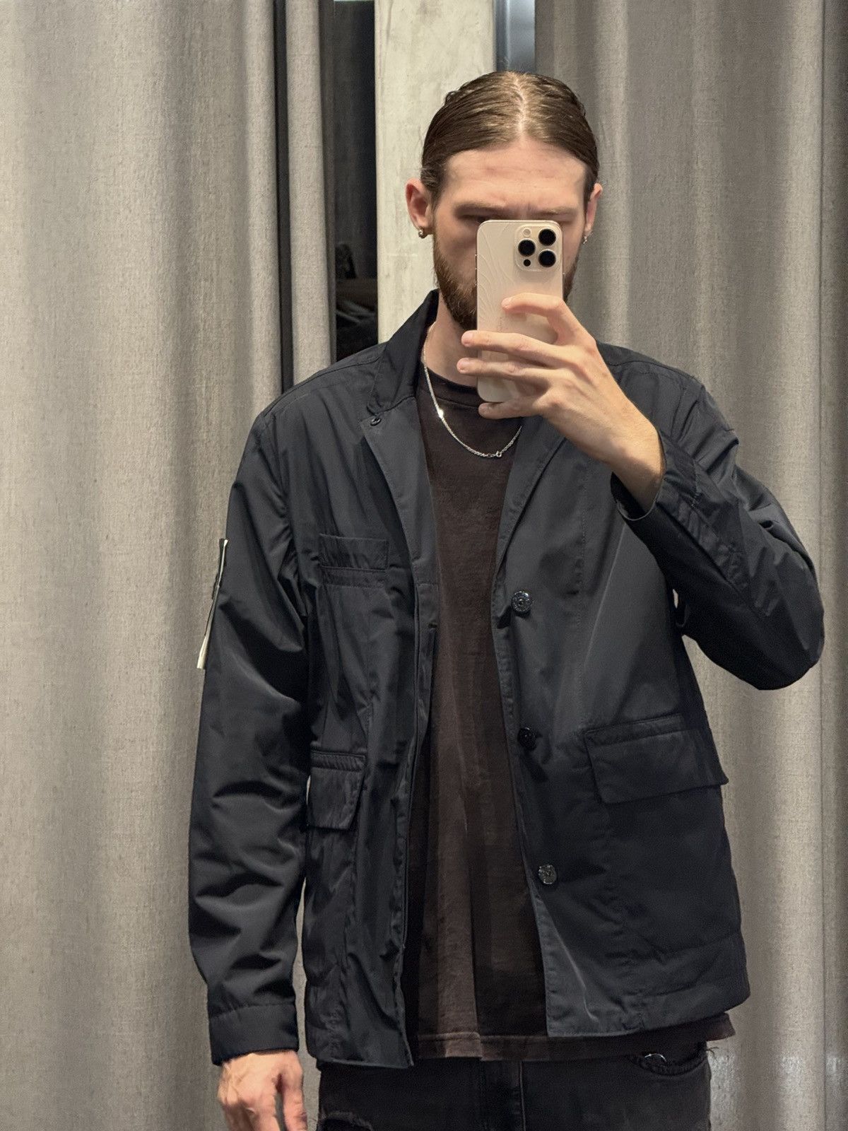 Stone Island 💥Stone Island Micro Twill Jacket Navy💥 (V0020) Size US L / EU 52-54 / 3 - 6 Thumbnail