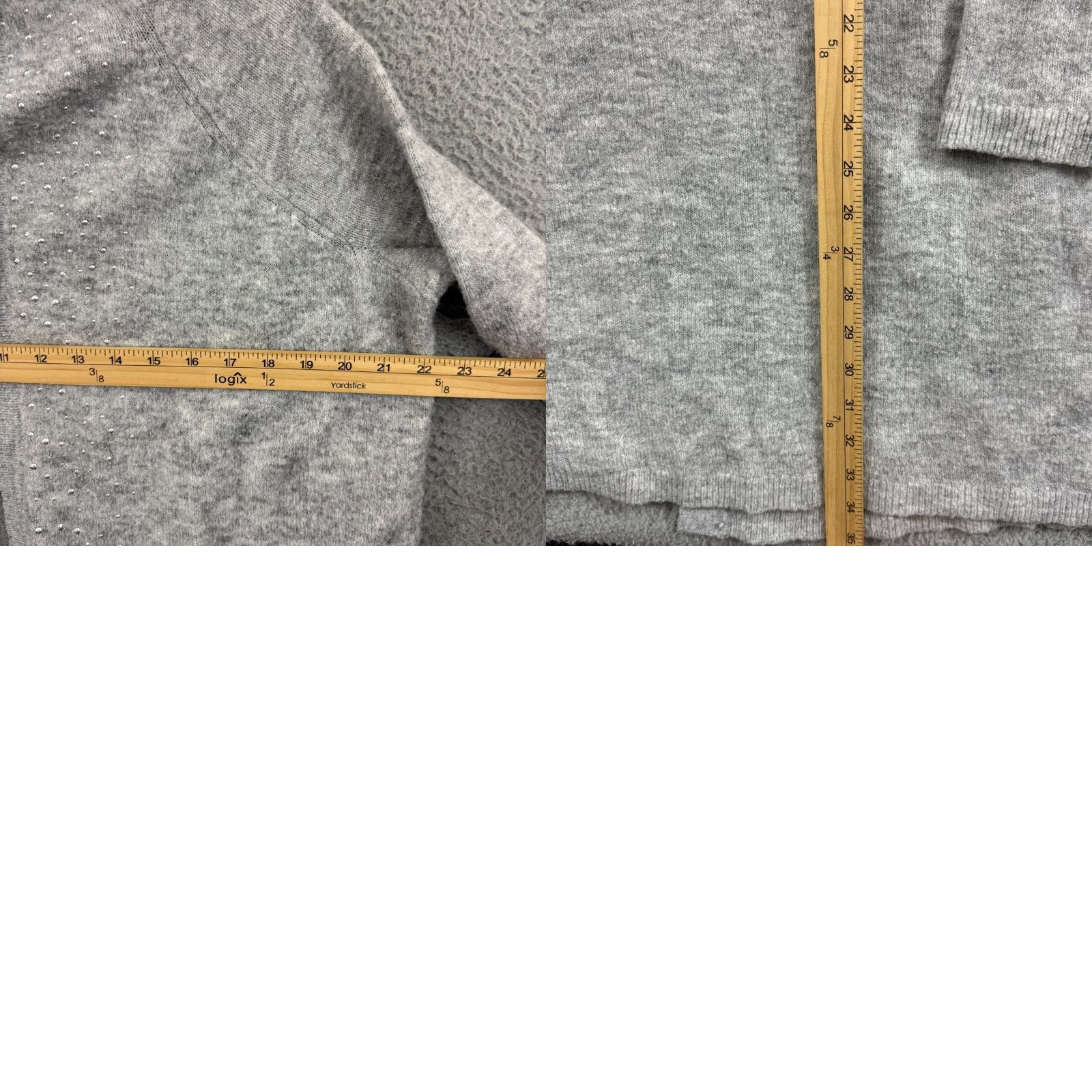 Juicy Couture Juicy Couture Open Sweater Cardigan Hoodie Women XL Gray Long Sleeve Lightweight Knit Zip Crew Neck"} Size XL / US 12-14 / IT 48-50 - 8 Thumbnail