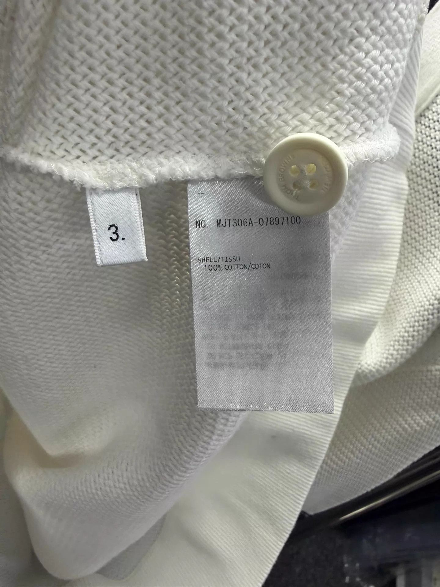 Thom Browne Thom Browne Men's 4-Bar White Knit Cardigan Size 3 Size US L / EU 52-54 / 3 - 5 Thumbnail