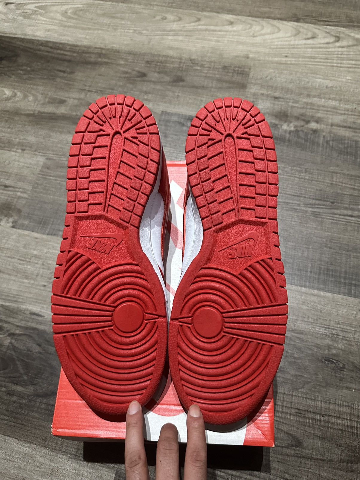 Nike Nike Dunk Low Red White Cu1727-100 Size 12 Used Size US 12 / EU 45 - 5 Thumbnail