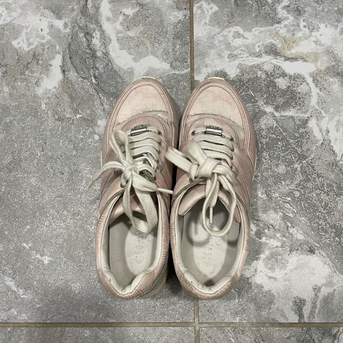Chanel 37.5 Chanel Interlocking CC Trainer pink shoes sneakers glit Size US 7.5 / IT 37.5 - 9 Thumbnail
