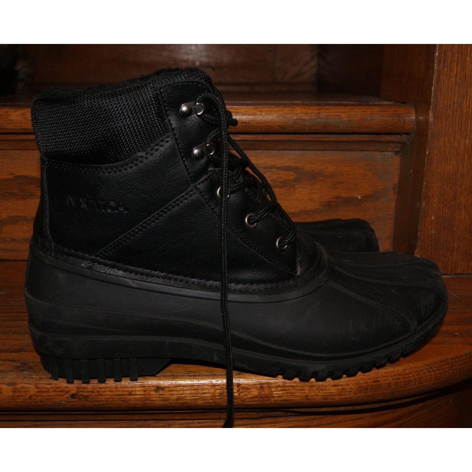 Nautica Nautica Black Lace Up Boots Men's Size 11 DUCK Boot Snow Size US 11 / EU 44 - 1 Thumbnail