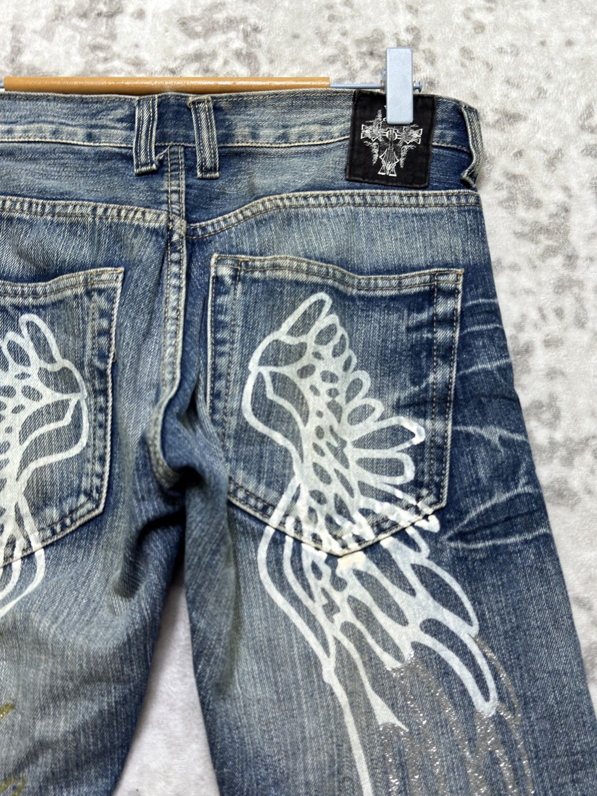 Vintage Vintage Wild Life Angel Wing Flared Y2K Denim Jeans Size US 29 - 11 Thumbnail