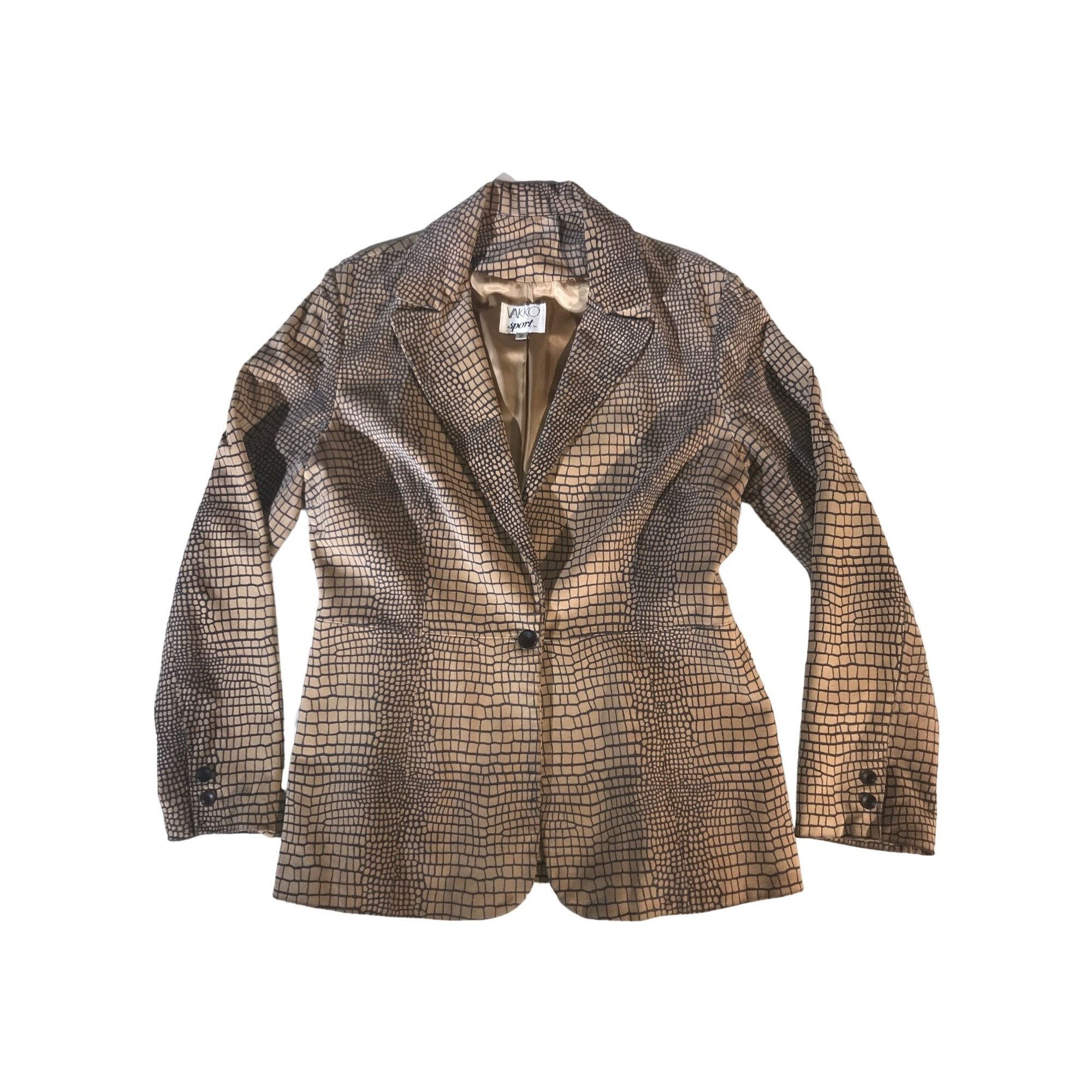 Vintage Vakko Sport Women's Reptile Print Chic Suede Blazer Size XL / US 12-14 / IT 48-50 - 1 Thumbnail