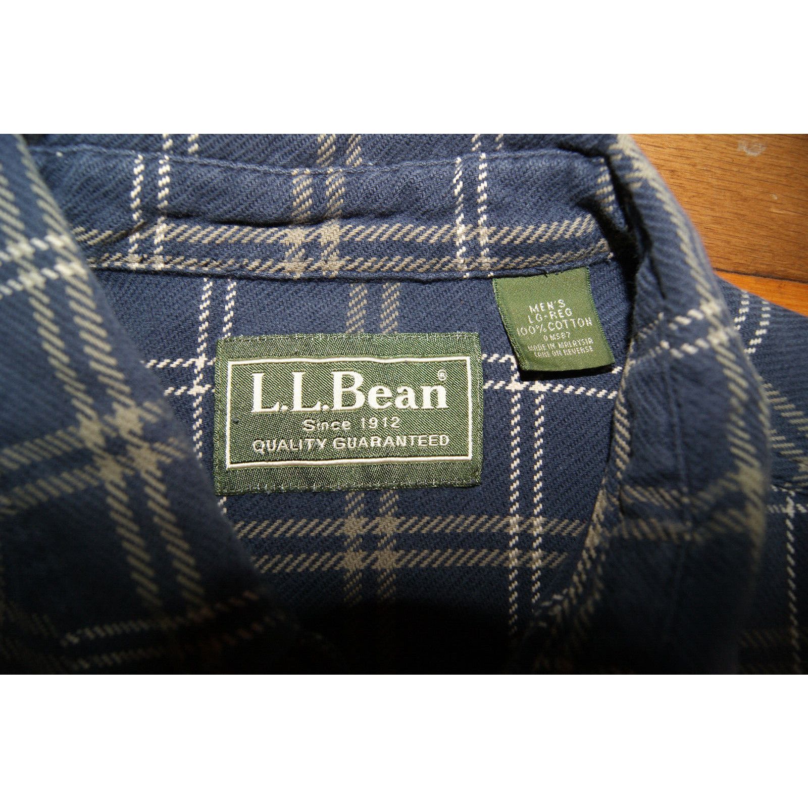 L.L. Bean LL Bean Heavy Cotton Flannel Shirt Large Blue Plaid Cotton Size US L / EU 52-54 / 3 - 3 Thumbnail
