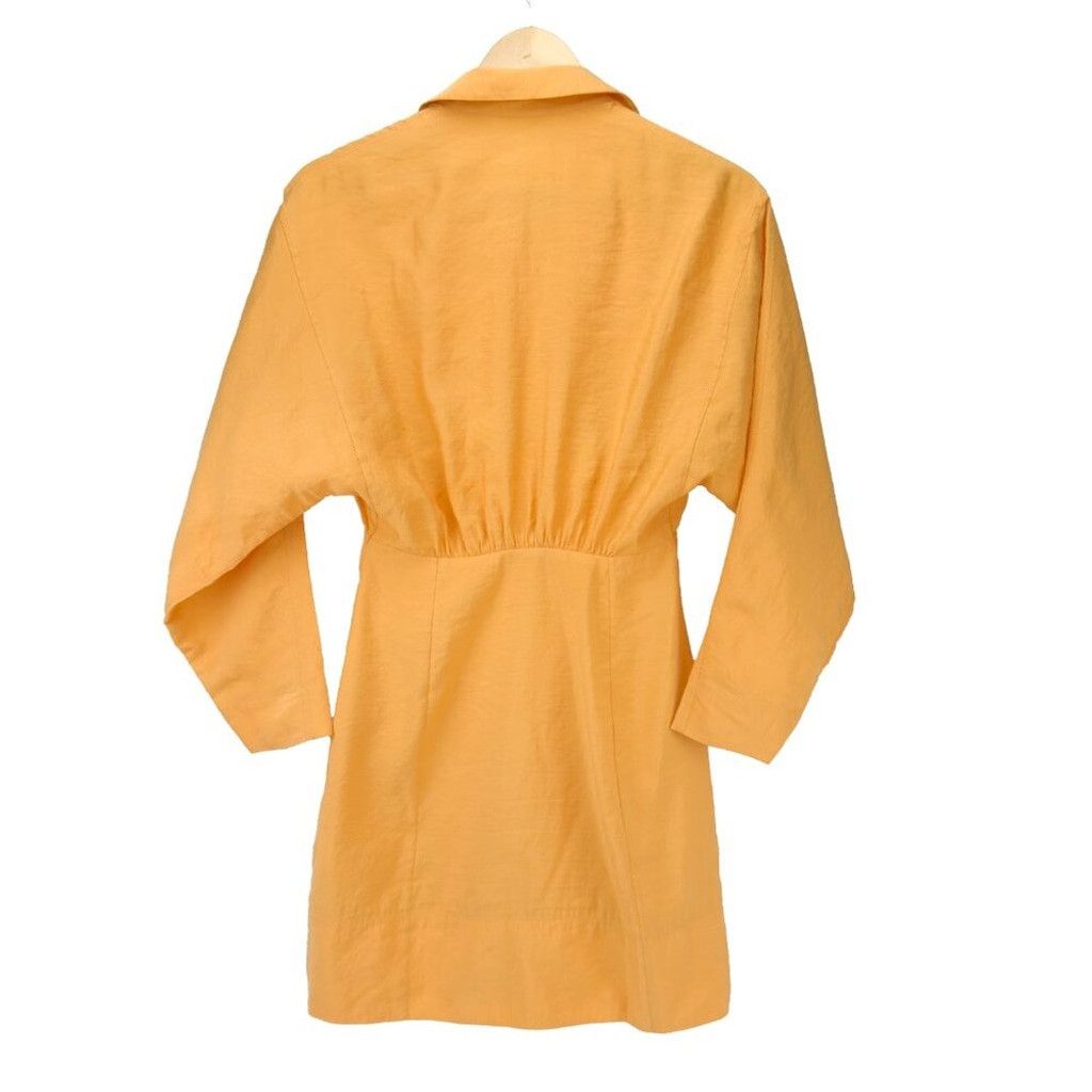 Cos COS Gathered Button Down Light Orange Shirt Dress Size 2 Size XS / US 0-2 / IT 36-38 - 4 Thumbnail