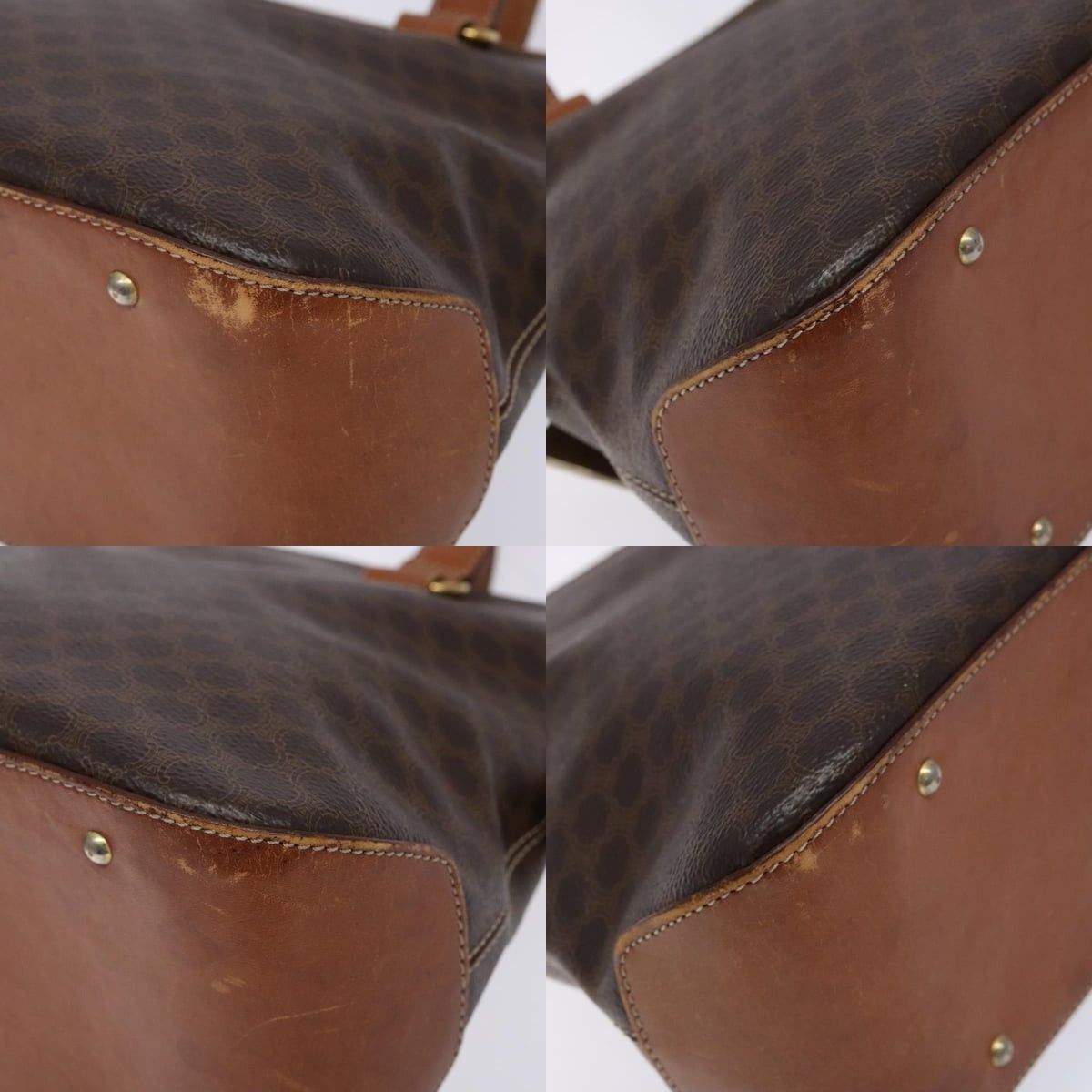 Celine CELINE Macadam Canvas Hand Bag Pvc Leather Brown Gold Size ONE SIZE - 10 Thumbnail