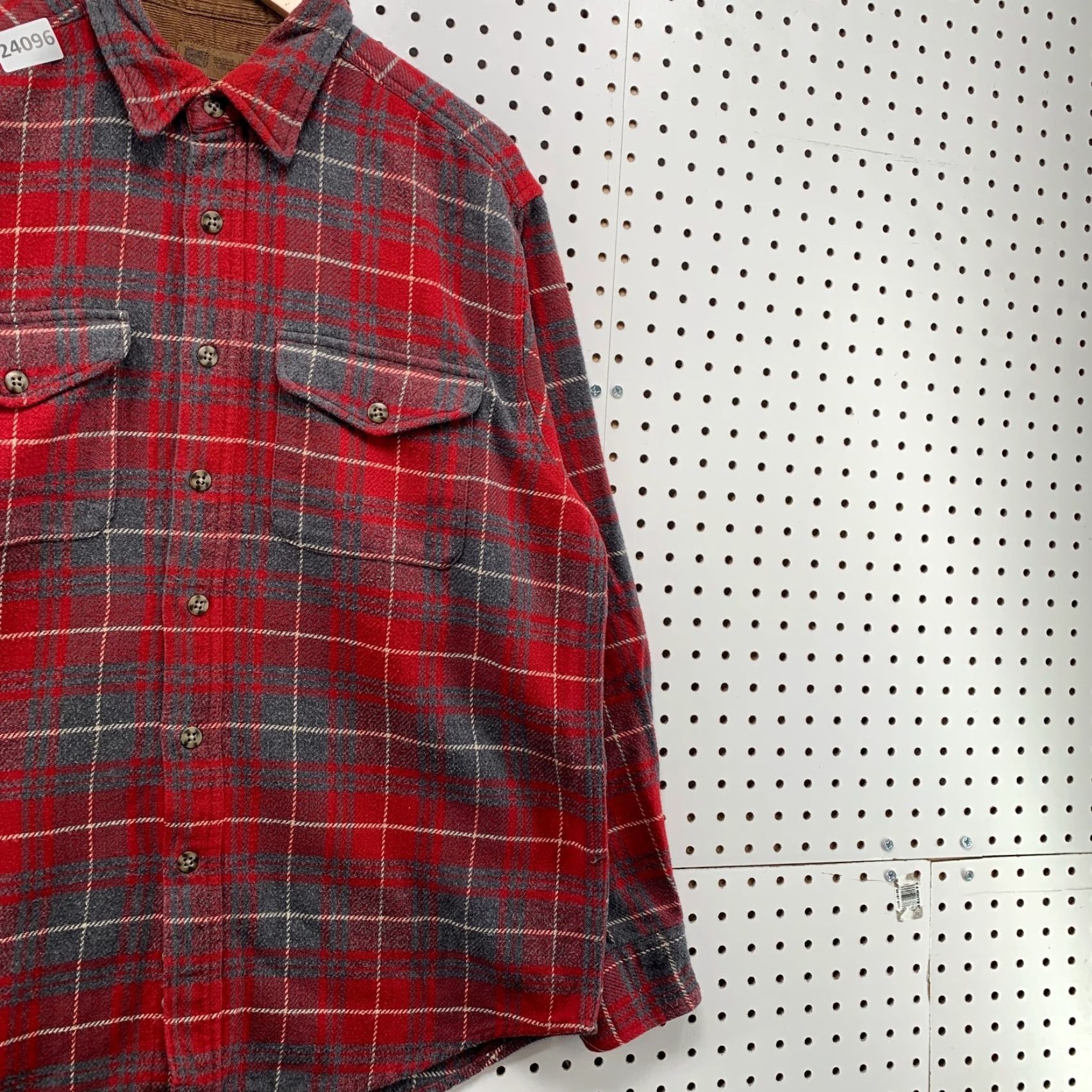 Faded Glory Faded Glory Heavyweight Flannel Pocket Shirt Red Plaid Mens Large 25x32 Size US L / EU 52-54 / 3 - 4 Thumbnail