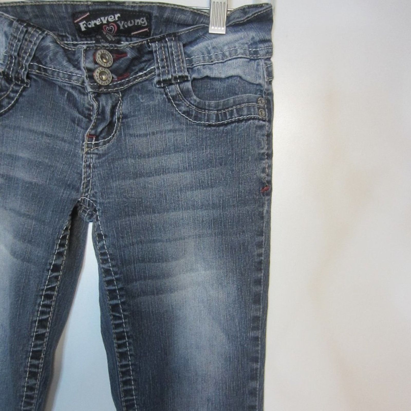 Other Y2K Dark Wash Skinny Jeans Forever Young Women’s Size 3 Size 22" - 3 Thumbnail