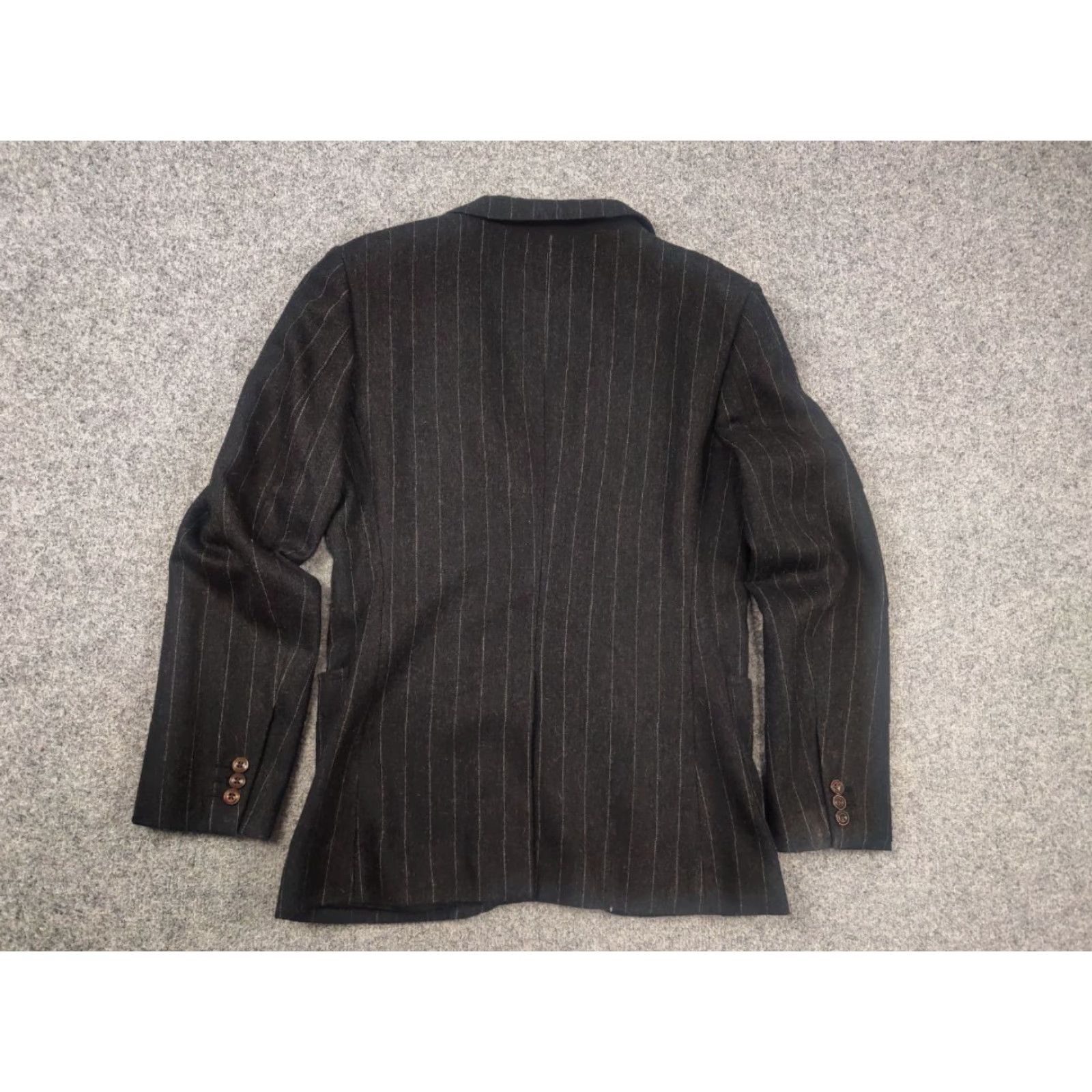 Polo Ralph Lauren VINTAGE Polo Ralph Lauren Black Wool Blend Pin Stripe Sports Blazer Jacket Men M Wool Blazer Black Stripe Vintage RRL Size US M / EU 48-50 / 2 - 6 Thumbnail