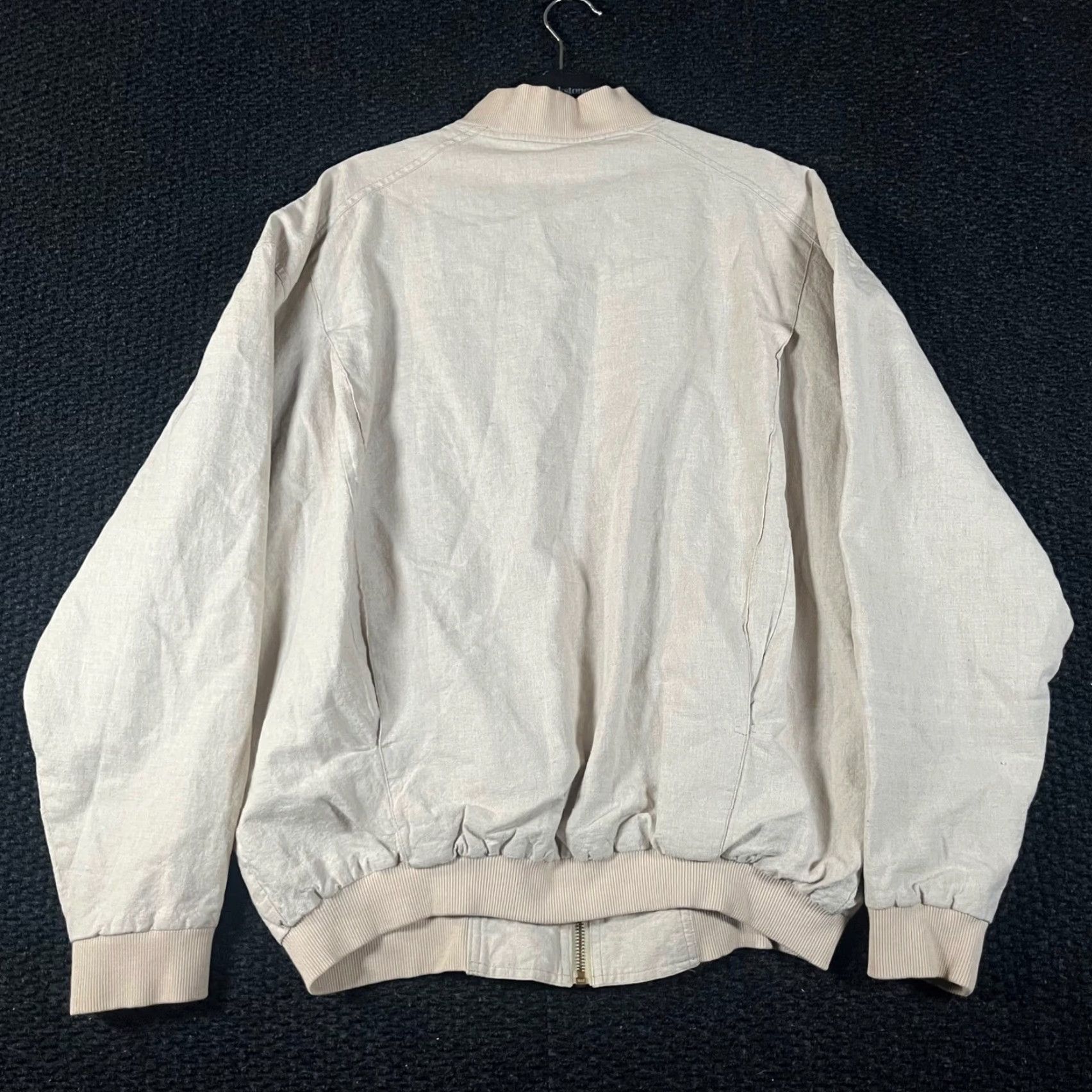 Vintage VINTAGE Expressions Worldwide Bomber Jacket Shirt Beige Mens Medium Linen Cotton Blend Zip Up Size US M / EU 48-50 / 2 - 4 Thumbnail