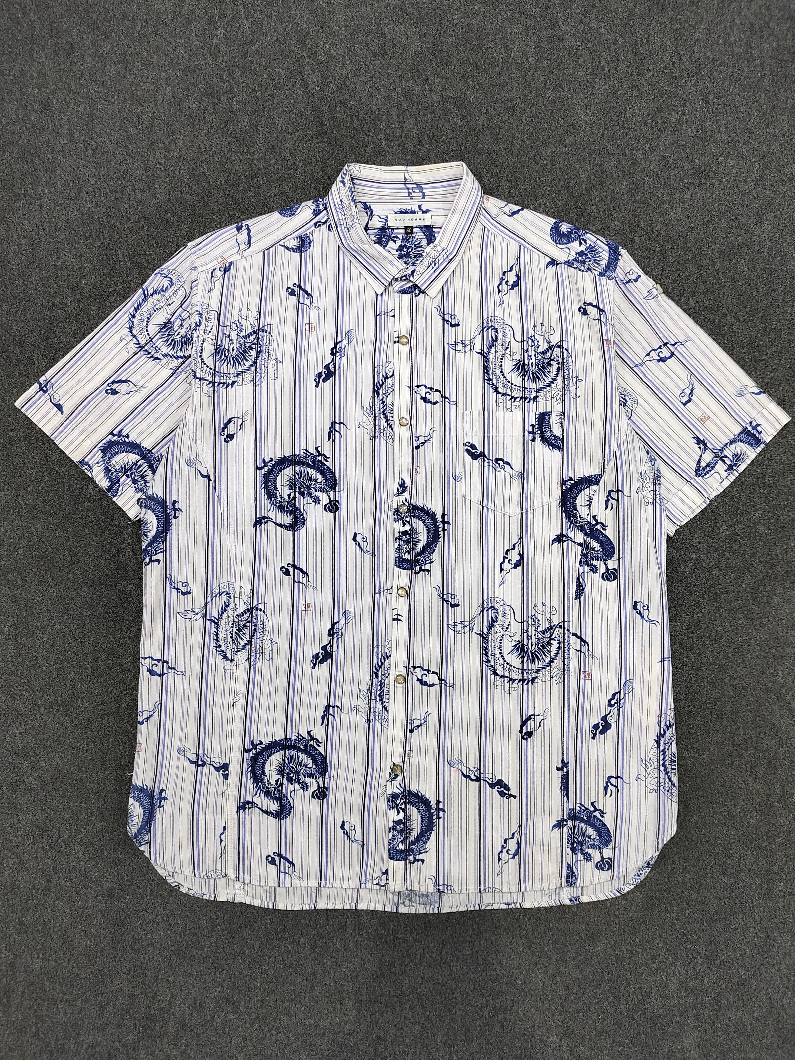 Japanese Brand 🇯🇵 AVV Homme 🇯🇵 Dragons Art Graphic Shirt Size US M / EU 48-50 / 2 - 1 Thumbnail