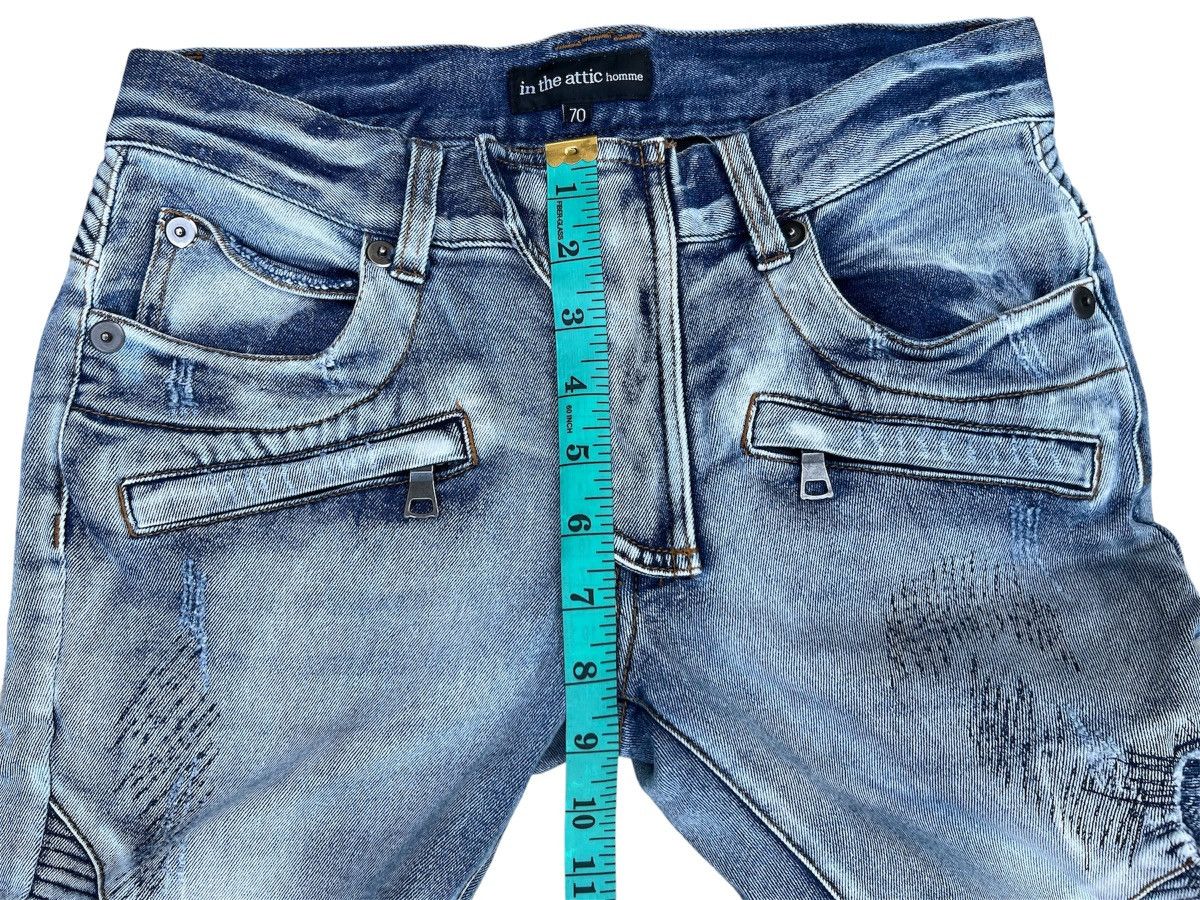 In The Attic In The Attic Homme Moto Distressed Denim Jeans Y2K Japan Size US 28 / EU 44 - 14 Thumbnail