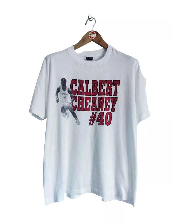 image of Screen Stars x Vintage Calbert Chesney 90's Double-Side T-Shirt in White, Men's (Size XL)