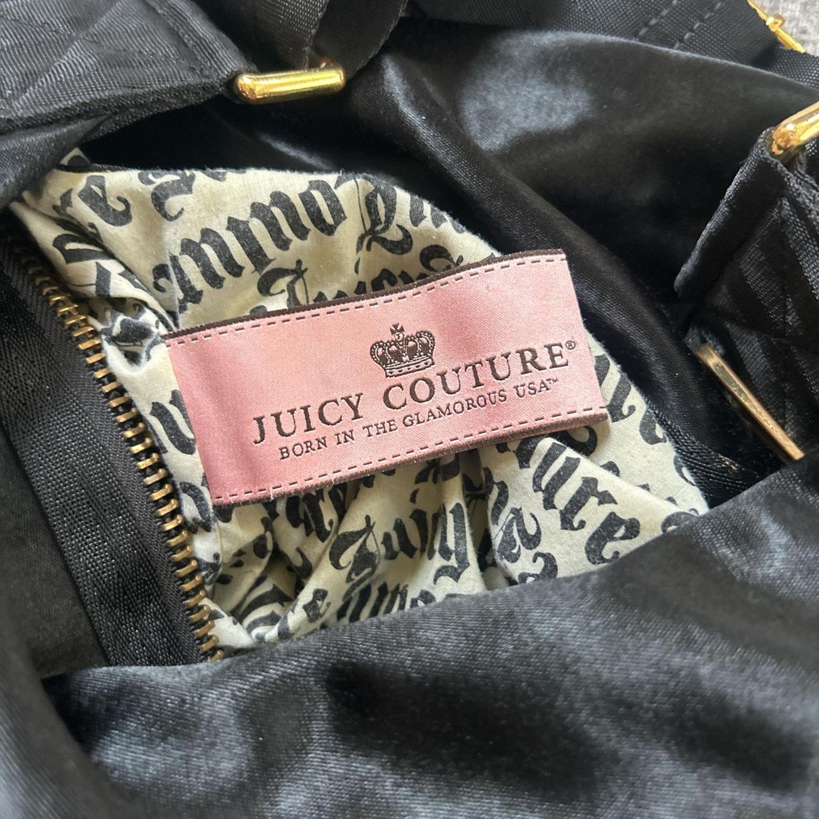 Juicy Couture Authentic y2k Juicy Couture black nylon shoulder bag Size ONE SIZE - 4 Thumbnail