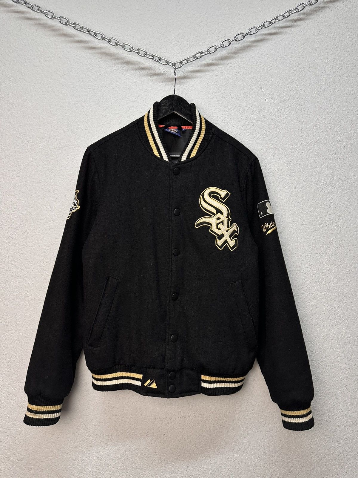 MLB Whitesox Cooperstown Majestic Varsity Bomber MLB Wool Jacket Size US S / EU 44-46 / 1 - 2 Thumbnail
