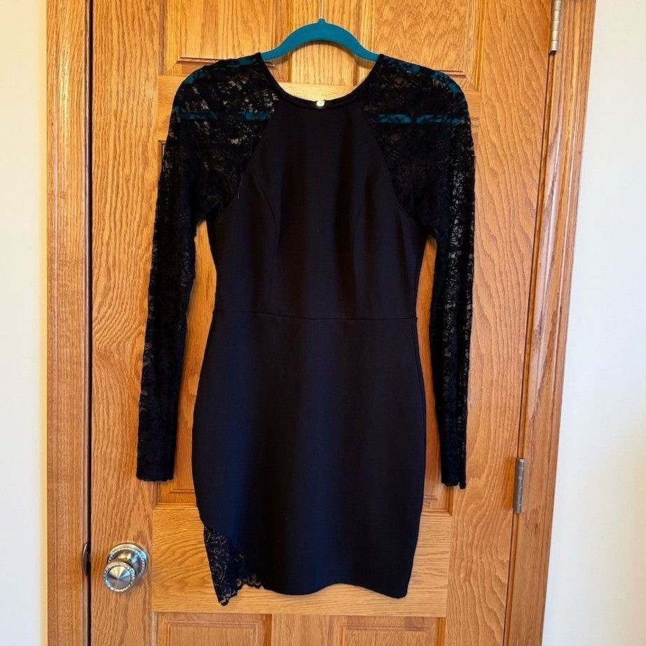 Other Emerald Sundae Women's Black Lace Sleeve Mini Dress Size M / US 6-8 / IT 42-44 - 1 Thumbnail