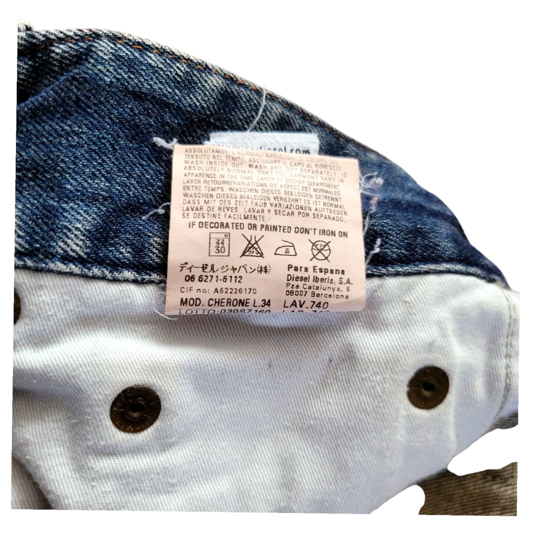 Diesel Diesel Cherone L.34 Women’s Jeans – W28 L28 – Bootcut – Made in Italy – Vintage Blue Denim Jeans Size 28" / US 6 / IT 42 - 5 Thumbnail