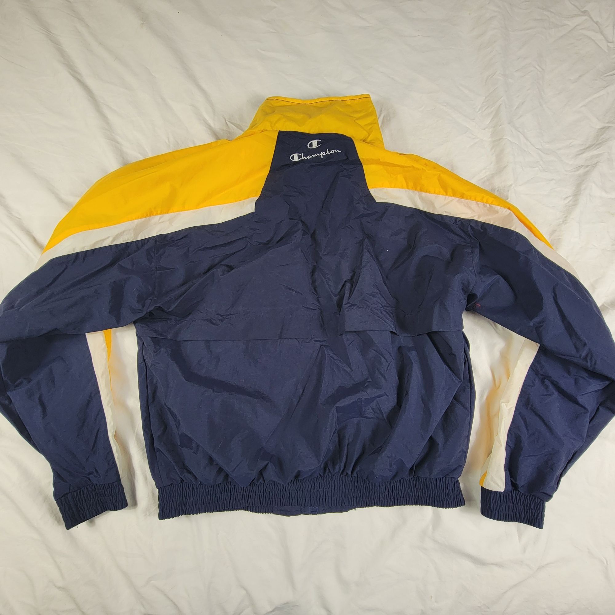 Champion × Vintage Vintage Champion Michigan Mens Large Blue Yellow Windbreaker Size US L / EU 52-54 / 3 - 2 Thumbnail