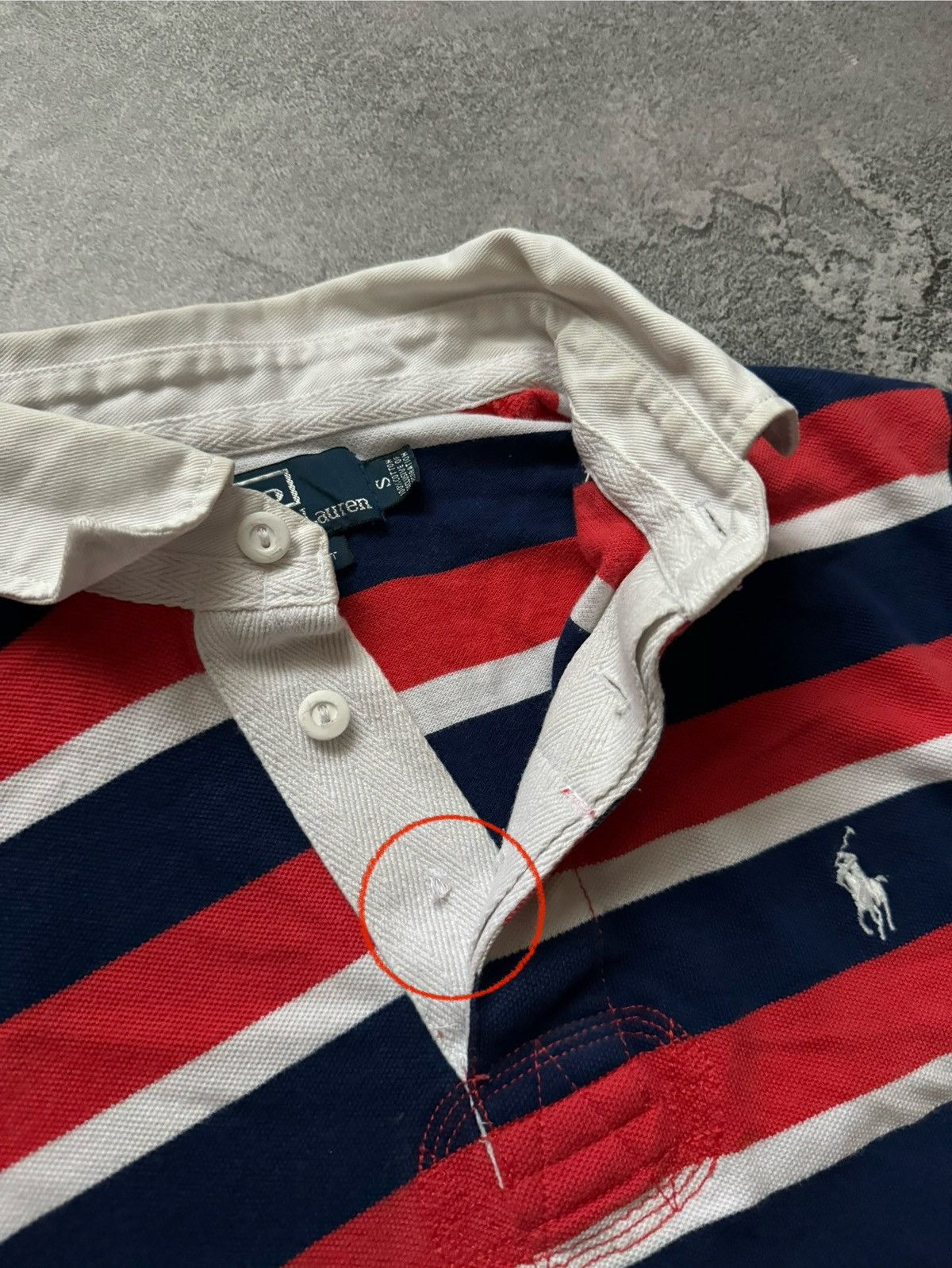 Polo Ralph Lauren × Vintage Polo Ralph Lauren S striped polo tee T-shirt rugby 🏉 Size US S / EU 44-46 / 1 - 6 Thumbnail