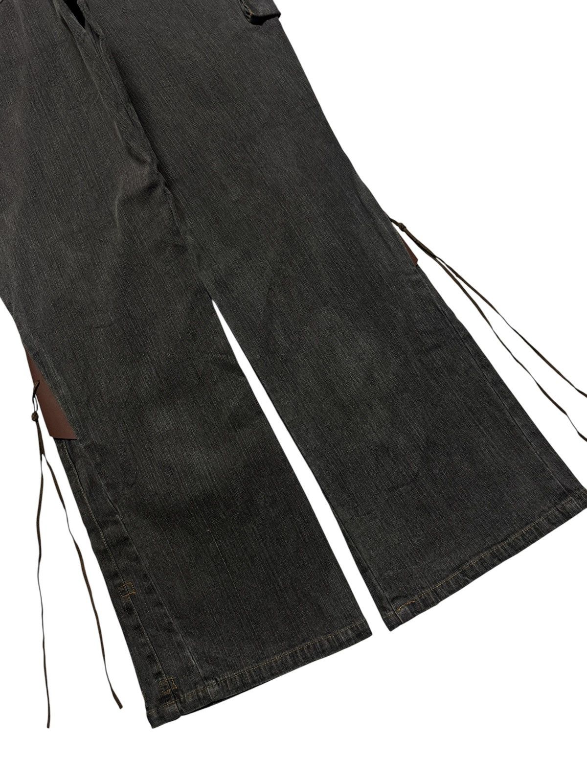 Tornado Mart FLARED VINTAGE LIVE CLAIRE RARE LACE-UP SPLIT LEATHER JEANS Size US 32 / EU 48 - 14 Thumbnail