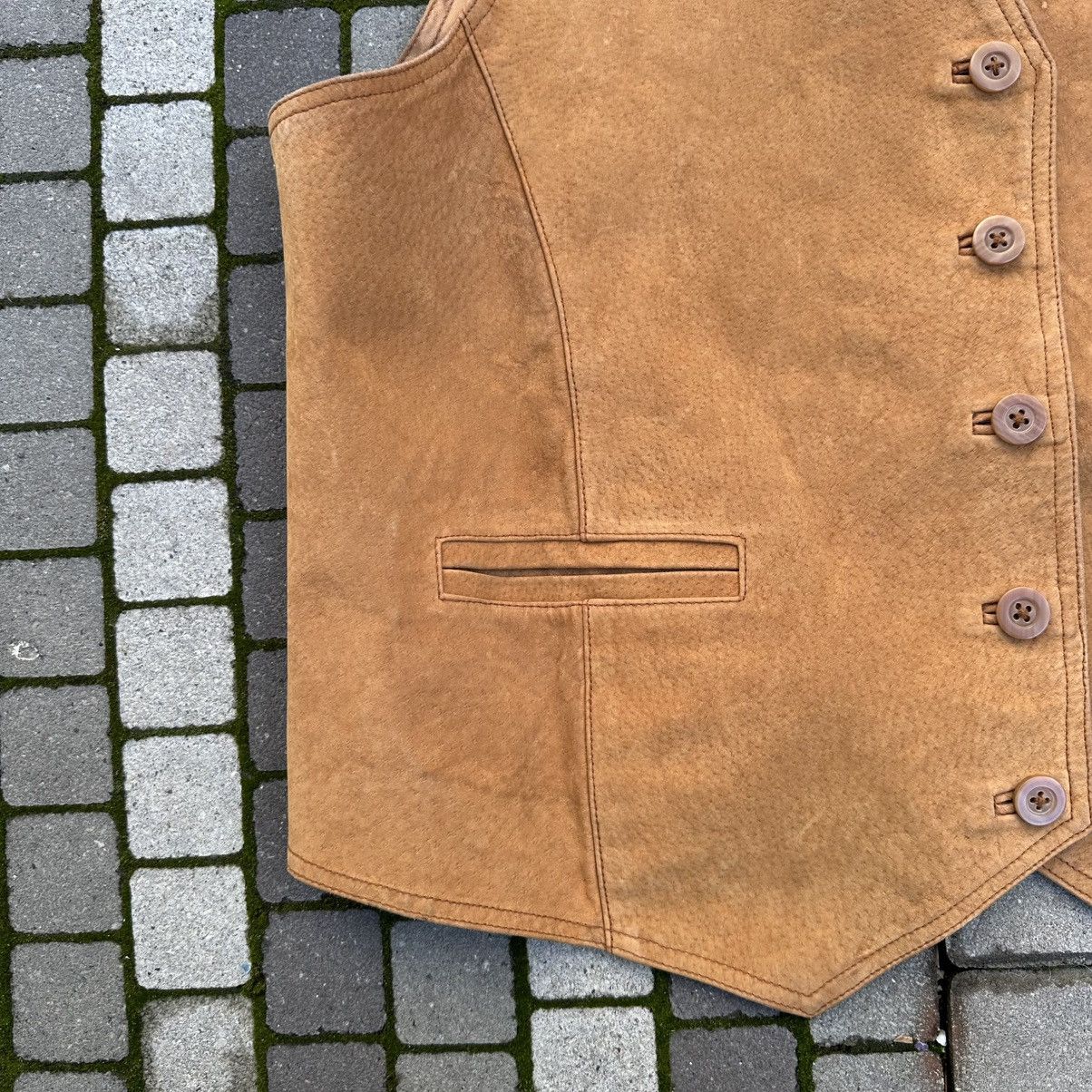 Japanese Brand × Leather Vintage Frontier Leather Vest Old Money Y2K 00s USA Size US L / EU 52-54 / 3 - 3 Thumbnail