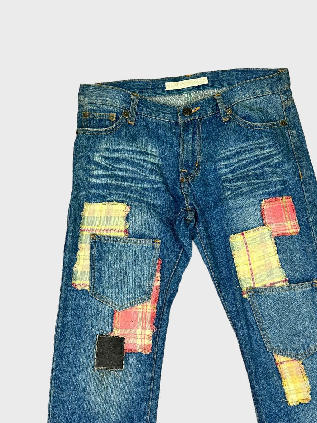 Designer × Japanese Brand BLUE MOON BLUE Patchwork 6 Pocket Distressed Denim Pants Size US 31 - 4 Thumbnail