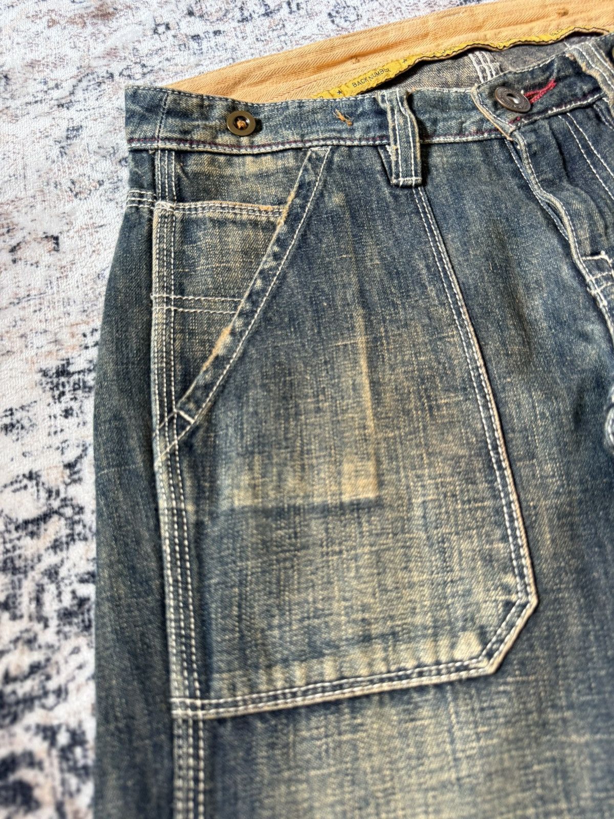Hysteric Glamour Back Number Japan Mud Wash Patina Fade Baker Flared Jeans Size US 29 - 5 Thumbnail