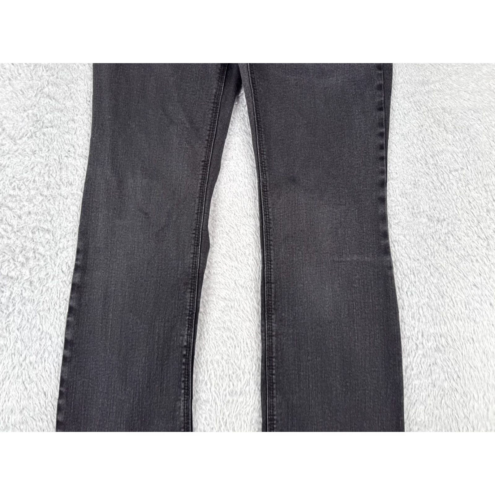 Vintage Chico's Jeans Women Black Bootcut Denim Cotton Blend 00 28x29 Regular Rise Mid 5-Pocket Logo Embroidered Button Jeans Womens Size 24" / US 00 / IT 34 - 3 Thumbnail