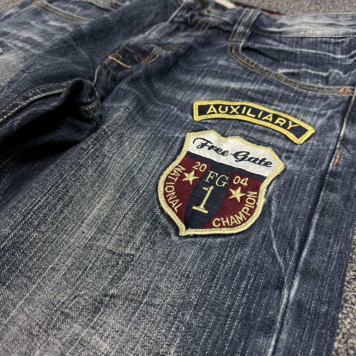 Seditionaries Vintage Japanese Patch Work Free Gate Whisker Clawmark Denim Size US 32 / EU 48 - 5 Thumbnail