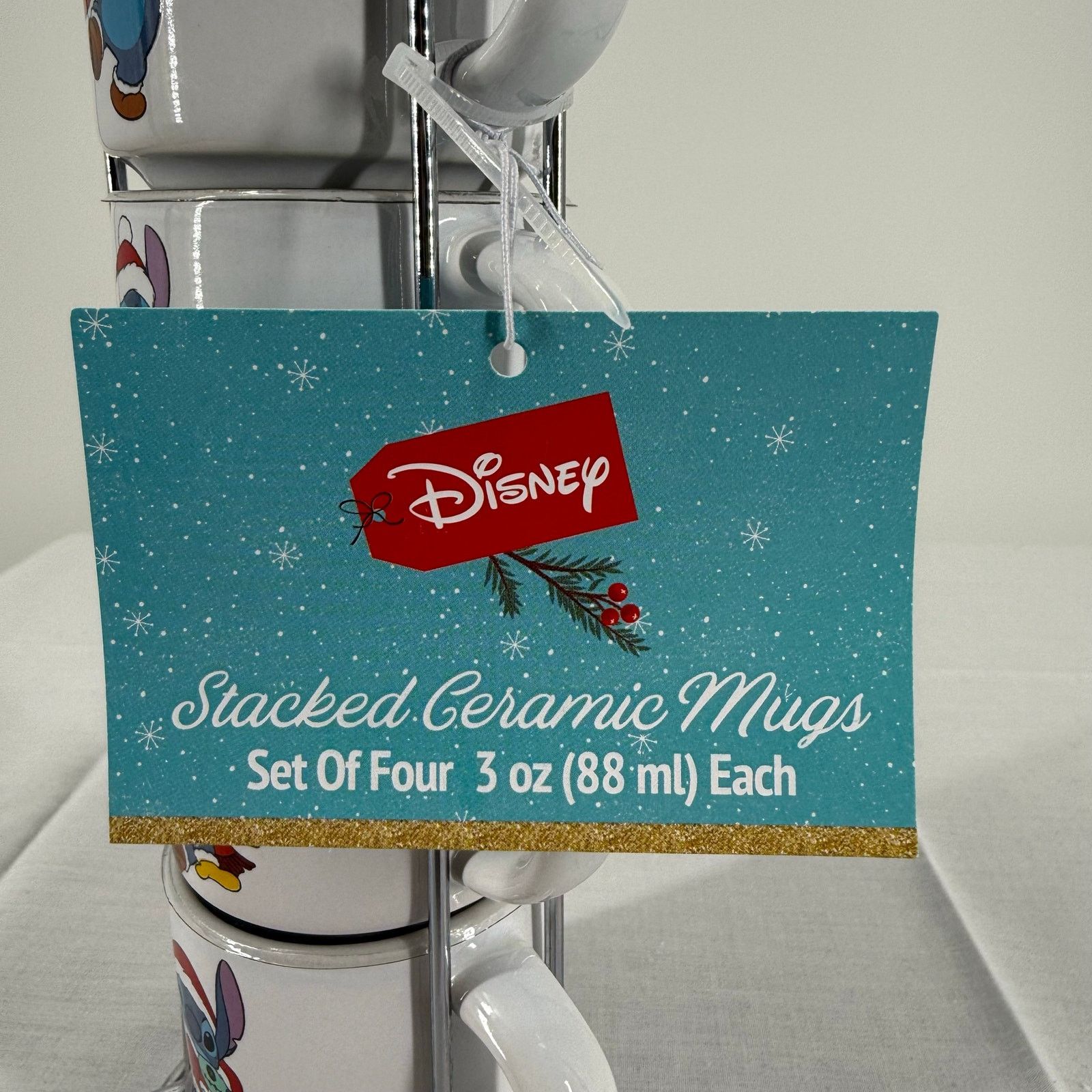 Disney NEW Disney Holiday Stitch Stacked Ceramic 3oz Espresso Mugs Size ONE SIZE - 2 Thumbnail