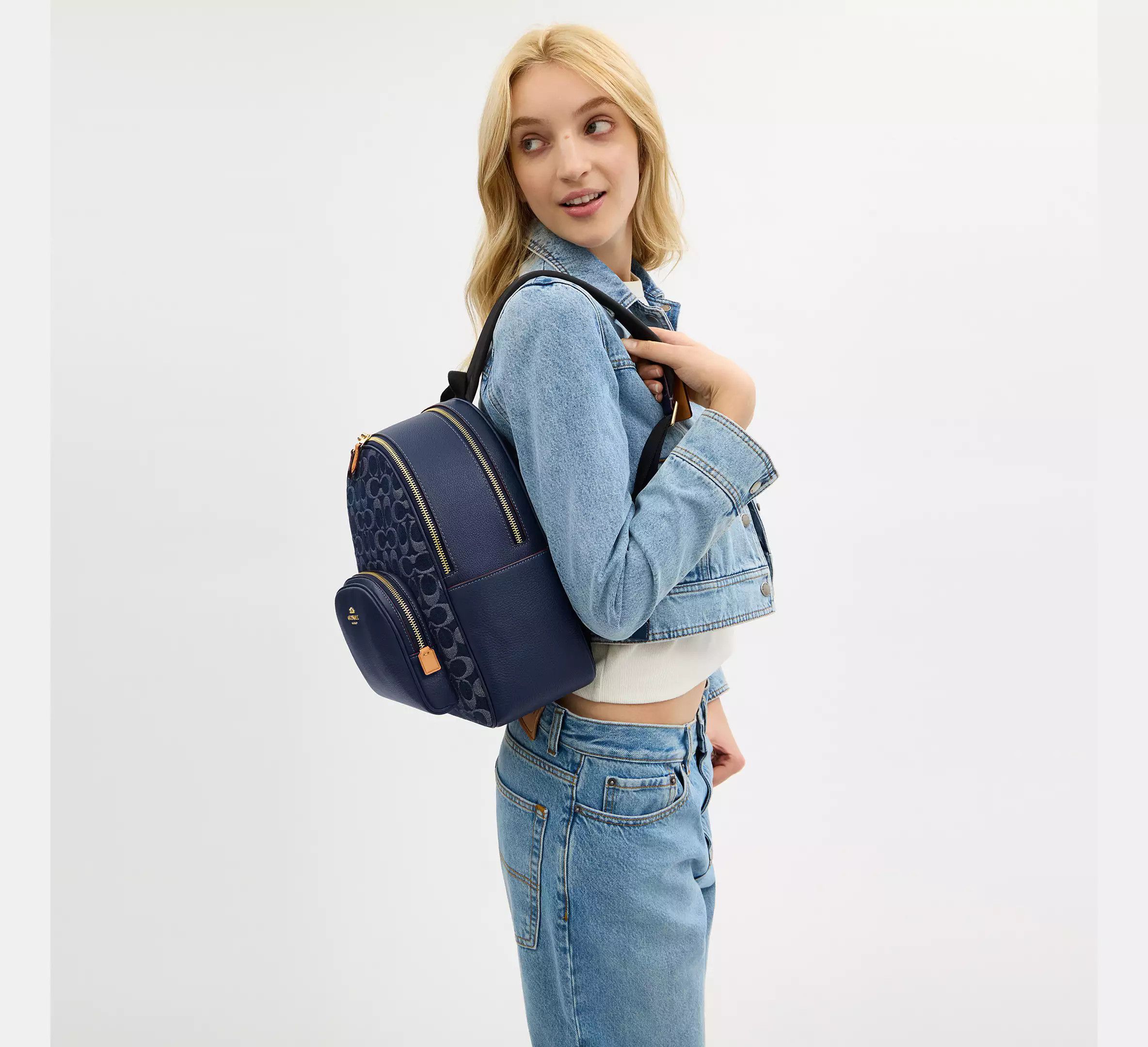 Coach Court Backpack In Signature Denim CZ778 Size ONE SIZE - 10 Thumbnail